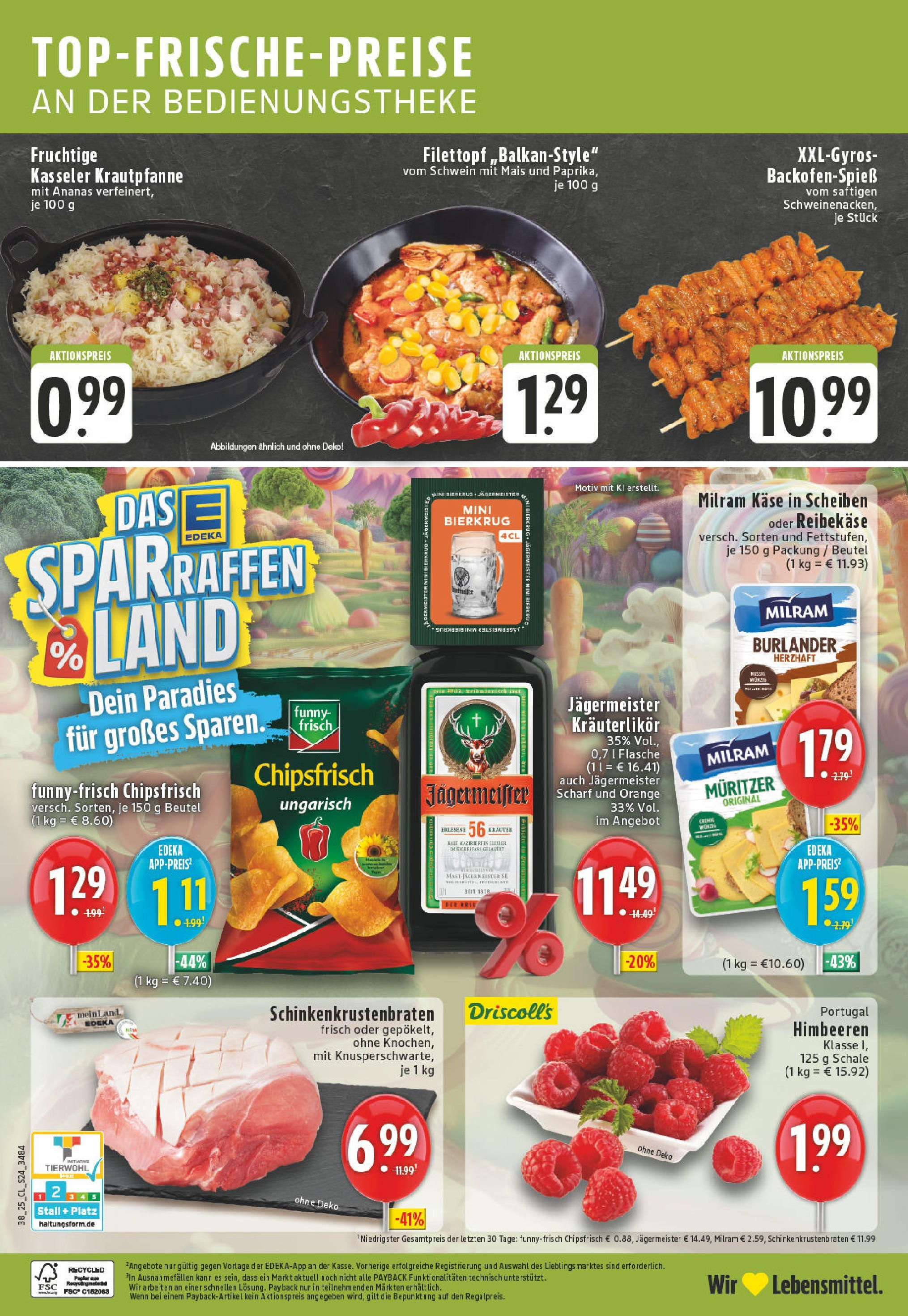 Edeka prospekt Hamm (ab 14.09.2025) » Angebote Online | Seite: 26 | Produkte: Himbeeren, Ananas, Jägermeister, Milram Edeka prospekt Hamm (ab 14.09.2025) » Angebote Online | Seite: 26 | Produkte: Himbeeren, Ananas, Jägermeister, Milram