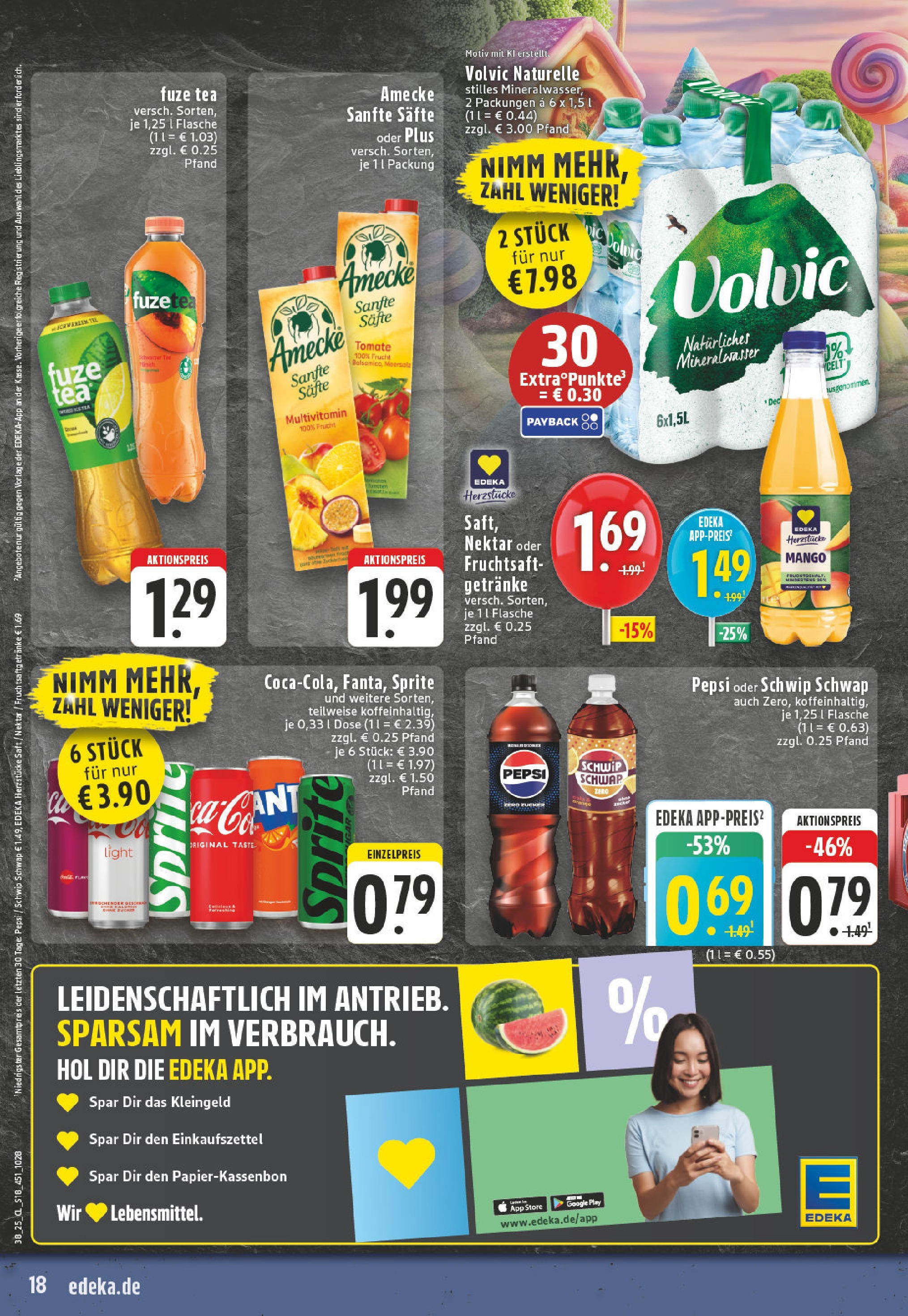 Edeka prospekt Neuwied (ab 14.09.2025) » Angebote Online | Seite: 20 | Produkte: Fuze tea, Schwip schwap, Mango, Volvic Edeka prospekt Neuwied (ab 14.09.2025) » Angebote Online | Seite: 20 | Produkte: Fuze tea, Schwip schwap, Mango, Volvic