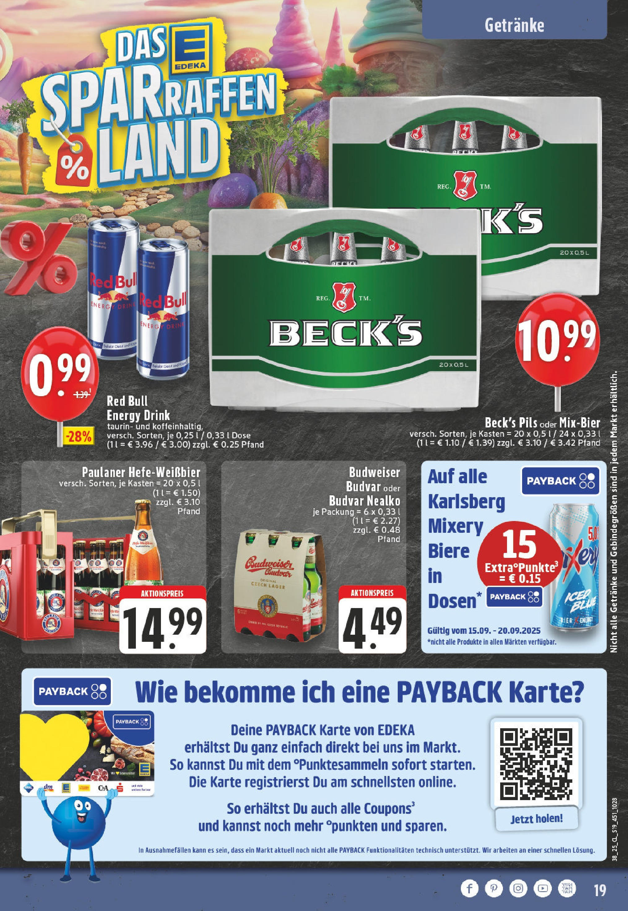 Edeka prospekt Neuwied (ab 14.09.2025) » Angebote Online | Seite: 21 | Produkte: Red bull, Energy, Mixery, Paulaner Edeka prospekt Neuwied (ab 14.09.2025) » Angebote Online | Seite: 21 | Produkte: Red bull, Energy, Mixery, Paulaner