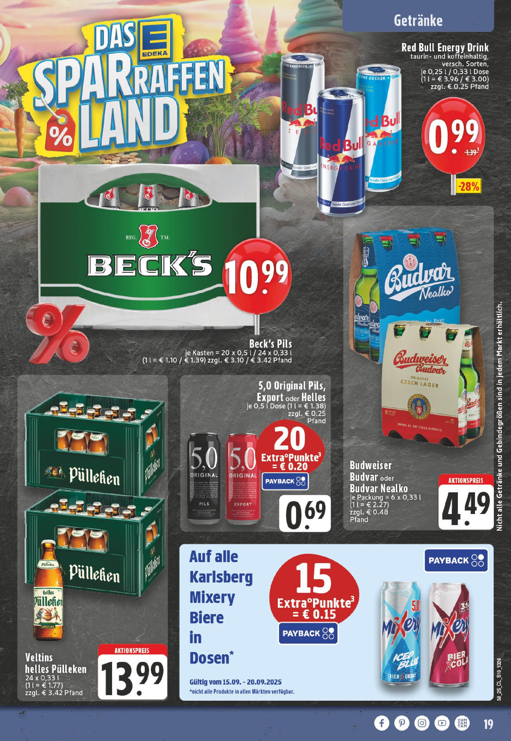 Edeka prospekt Koblenz (ab 14.09.2025) » Angebote Online | Seite: 21 | Produkte: Helles pulleken, Red bull, Bier, Mixery Edeka prospekt Koblenz (ab 14.09.2025) » Angebote Online | Seite: 21 | Produkte: Helles pulleken, Red bull, Bier, Mixery