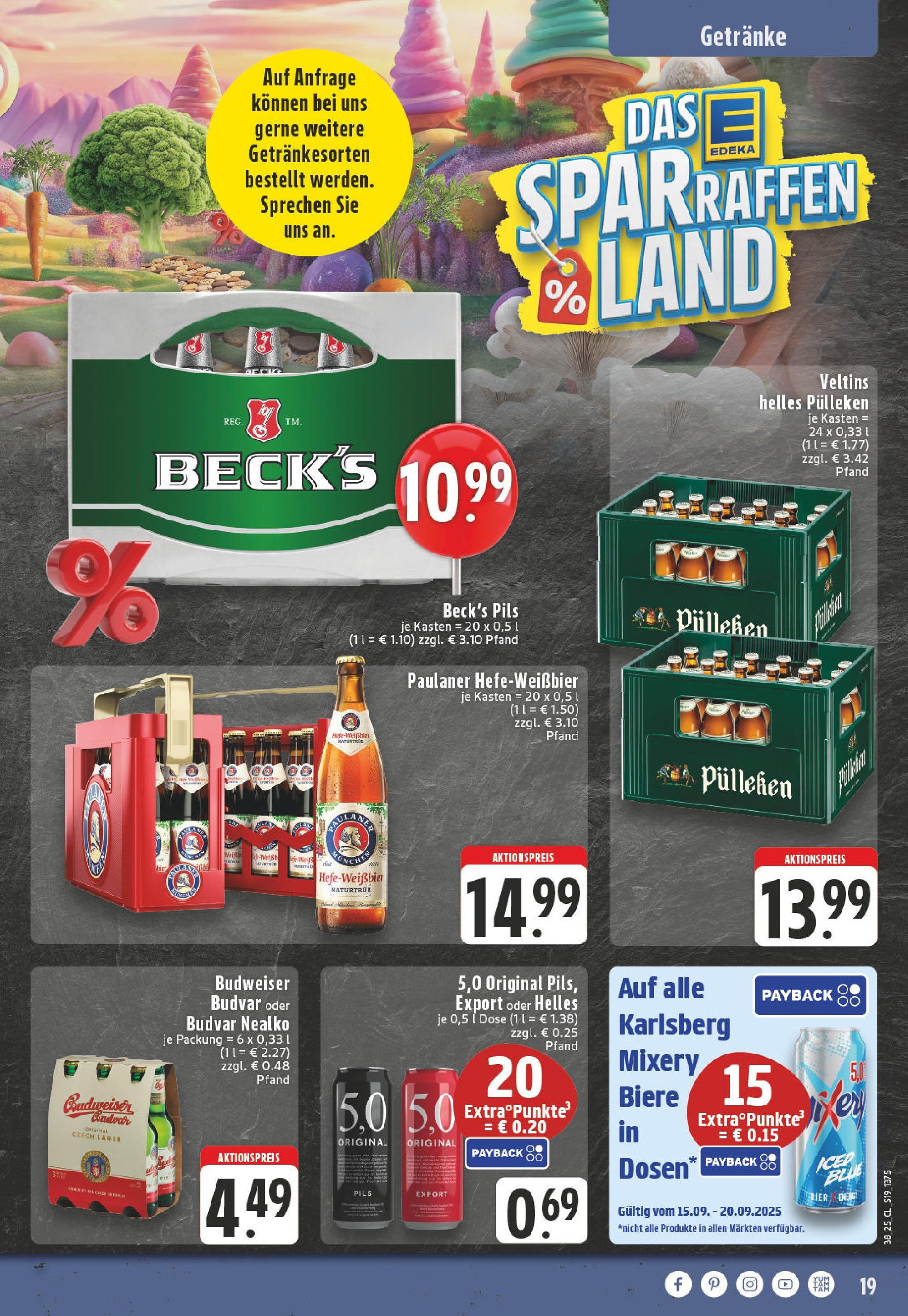 Edeka prospekt Witten-Herbede	 (ab 14.09.2025) » Angebote Online | Seite: 21 | Produkte: Helles pulleken, Pils, Mixery, Paulaner