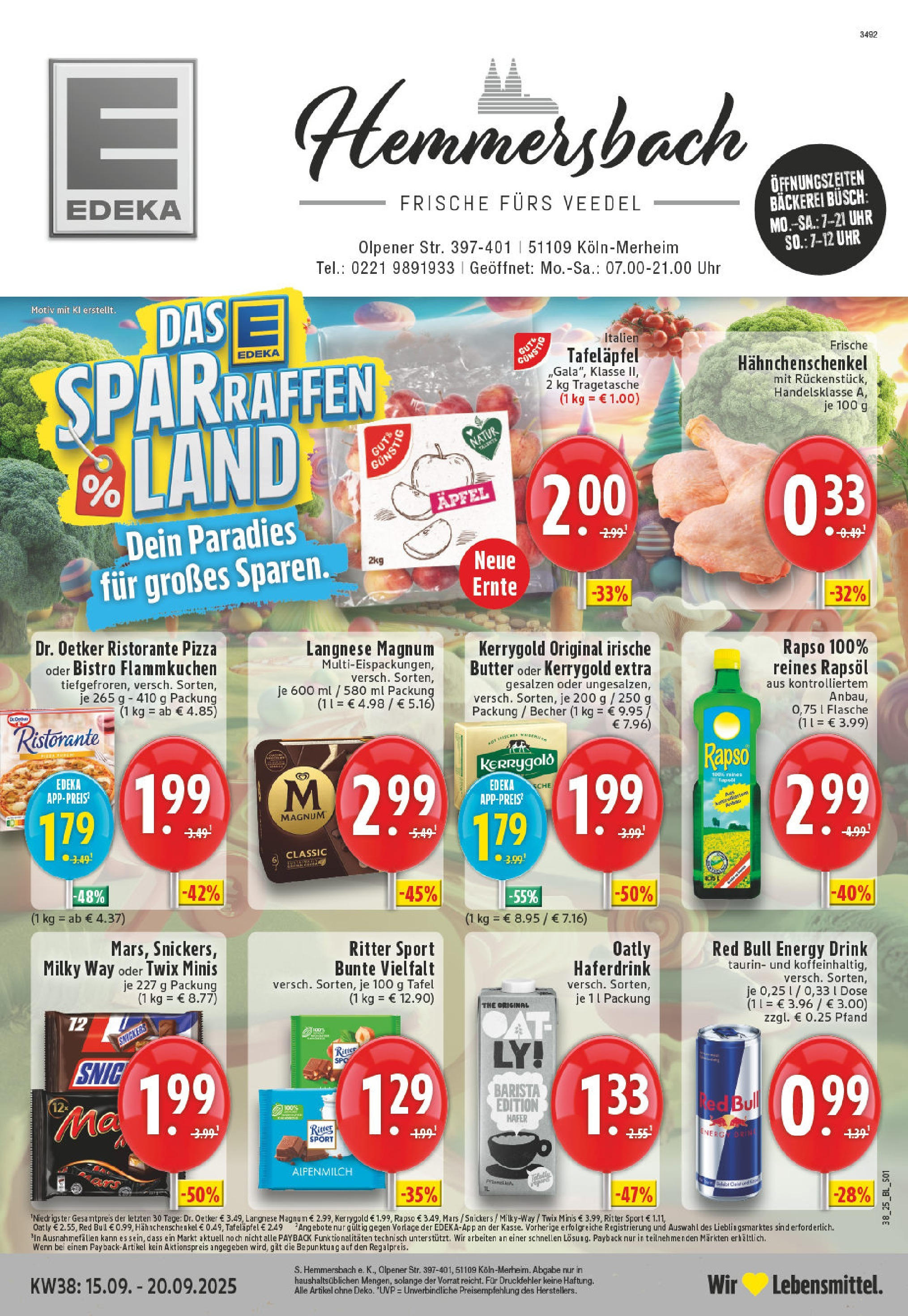 Edeka prospekt Köln	 (ab 14.09.2025) » Angebote Online | Seite: 1 | Produkte: Ristorante, Butter, Haferdrink, Uhr