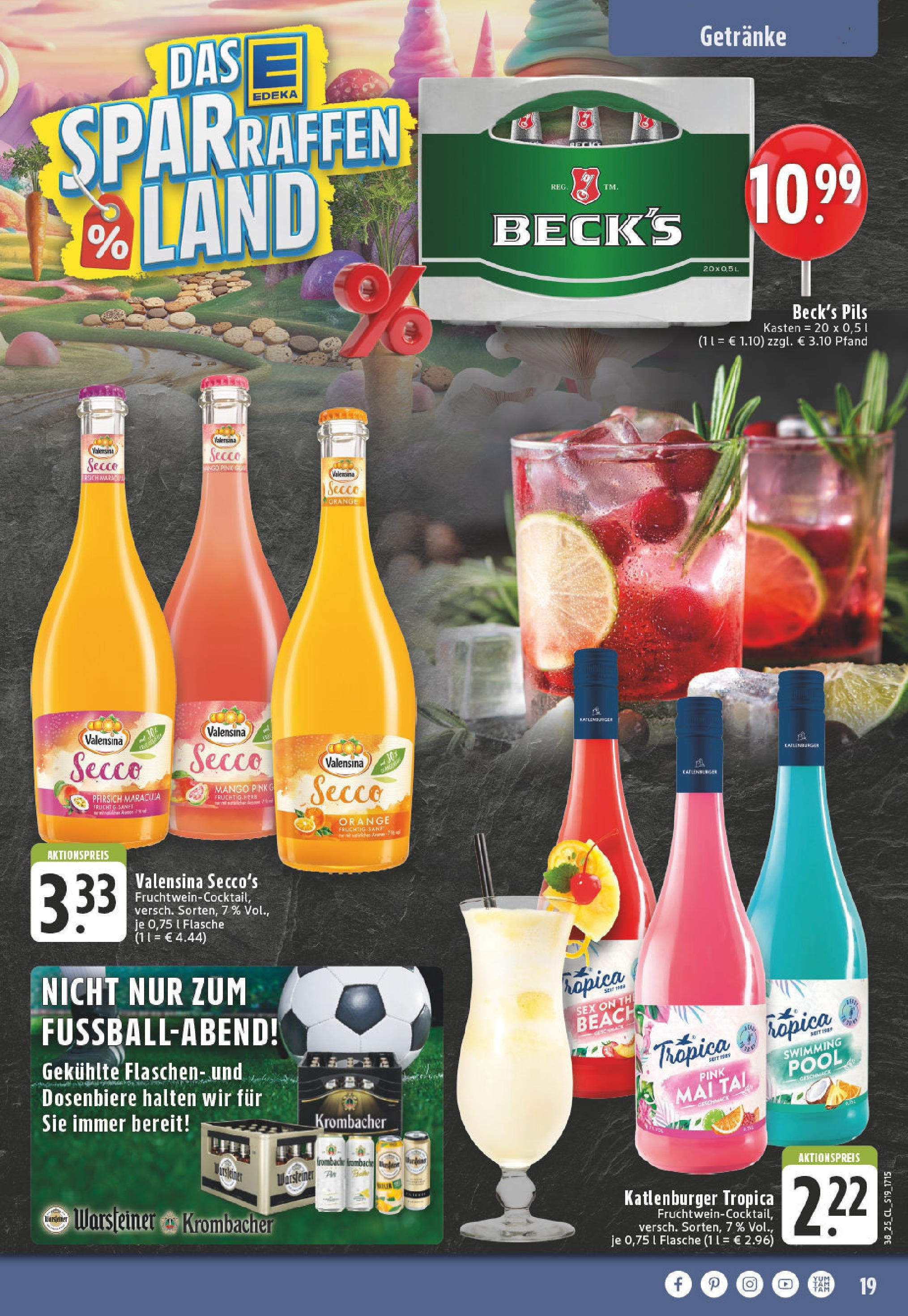 Edeka prospekt Lünen-Brambauer	 (ab 14.09.2025) » Angebote Online | Seite: 21 | Produkte: Pils, Warsteiner, Mango, Pfirsich