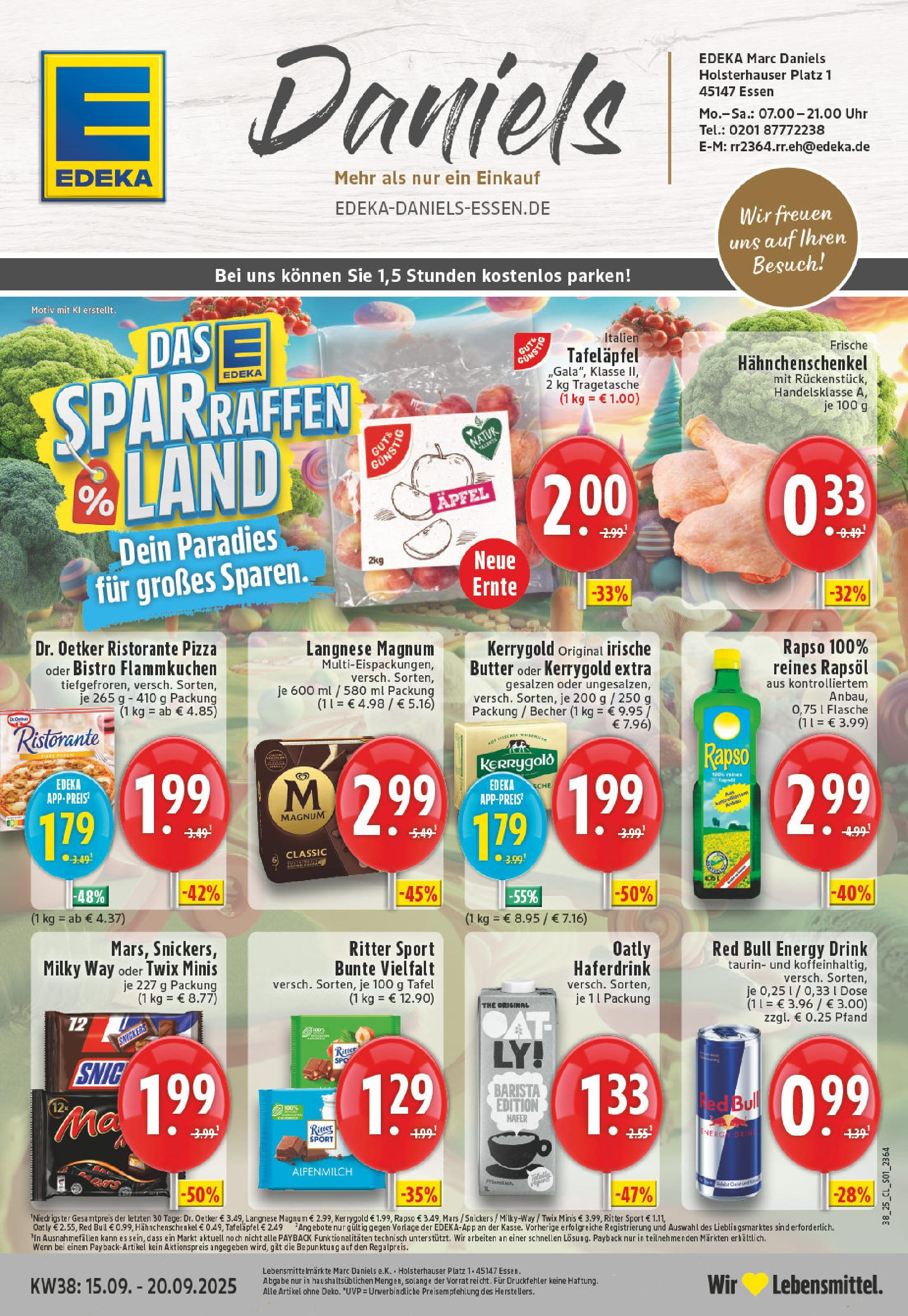 Edeka prospekt Essen	 (ab 14.09.2025) » Angebote Online | Seite: 1 | Produkte: Red bull, Rapsöl, Ritter sport, Äpfel