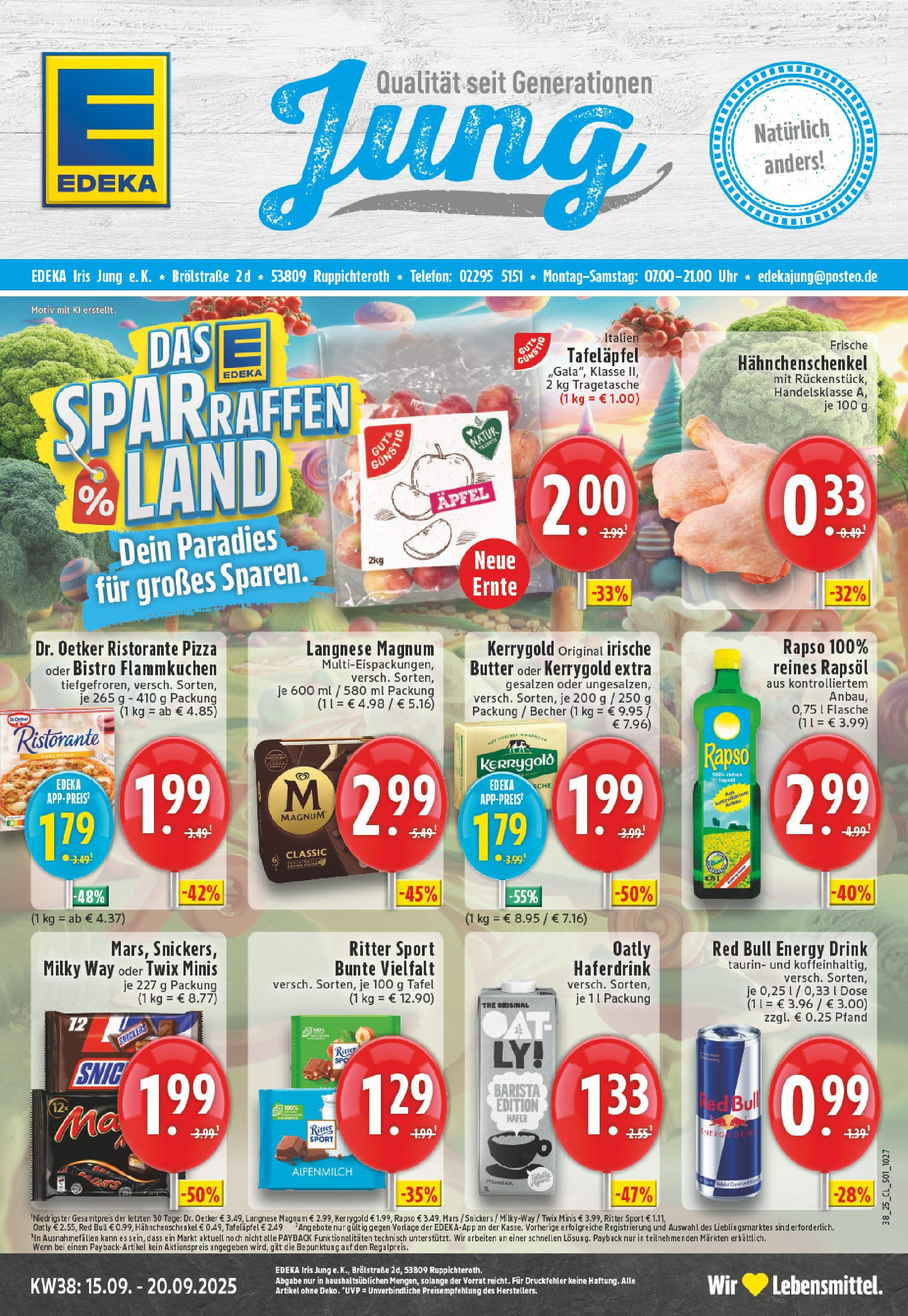 Edeka prospekt Ruppichteroth (ab 14.09.2025) » Angebote Online | Seite: 1 | Produkte: Ristorante, Butter, Snickers, Uhr Edeka prospekt Ruppichteroth (ab 14.09.2025) » Angebote Online | Seite: 1 | Produkte: Ristorante, Butter, Snickers, Uhr
