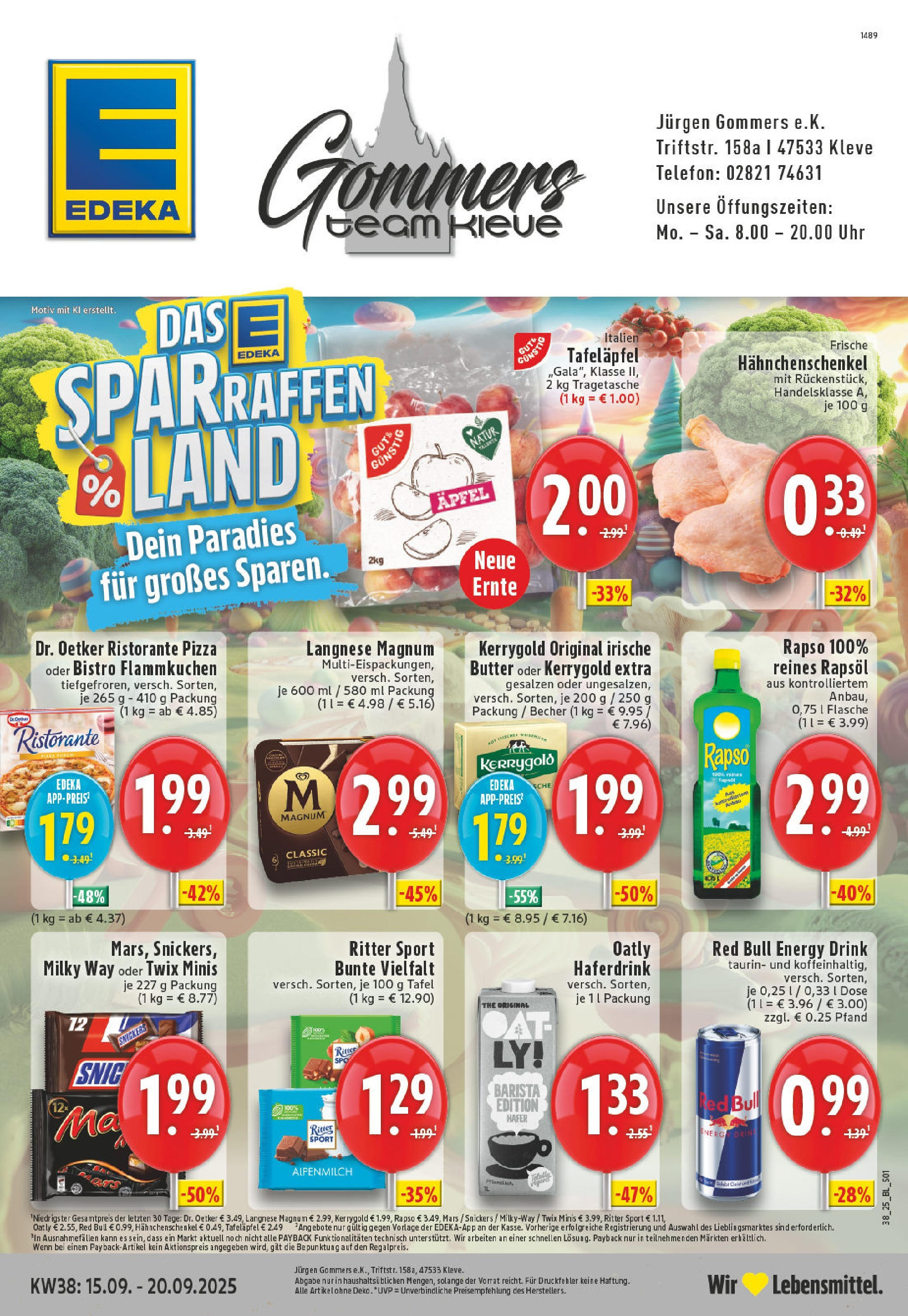 Edeka prospekt Kleve (ab 14.09.2025) » Angebote Online | Seite: 1 | Produkte: Ristorante, Red bull, Mars, Oatly Edeka prospekt Kleve (ab 14.09.2025) » Angebote Online | Seite: 1 | Produkte: Ristorante, Red bull, Mars, Oatly