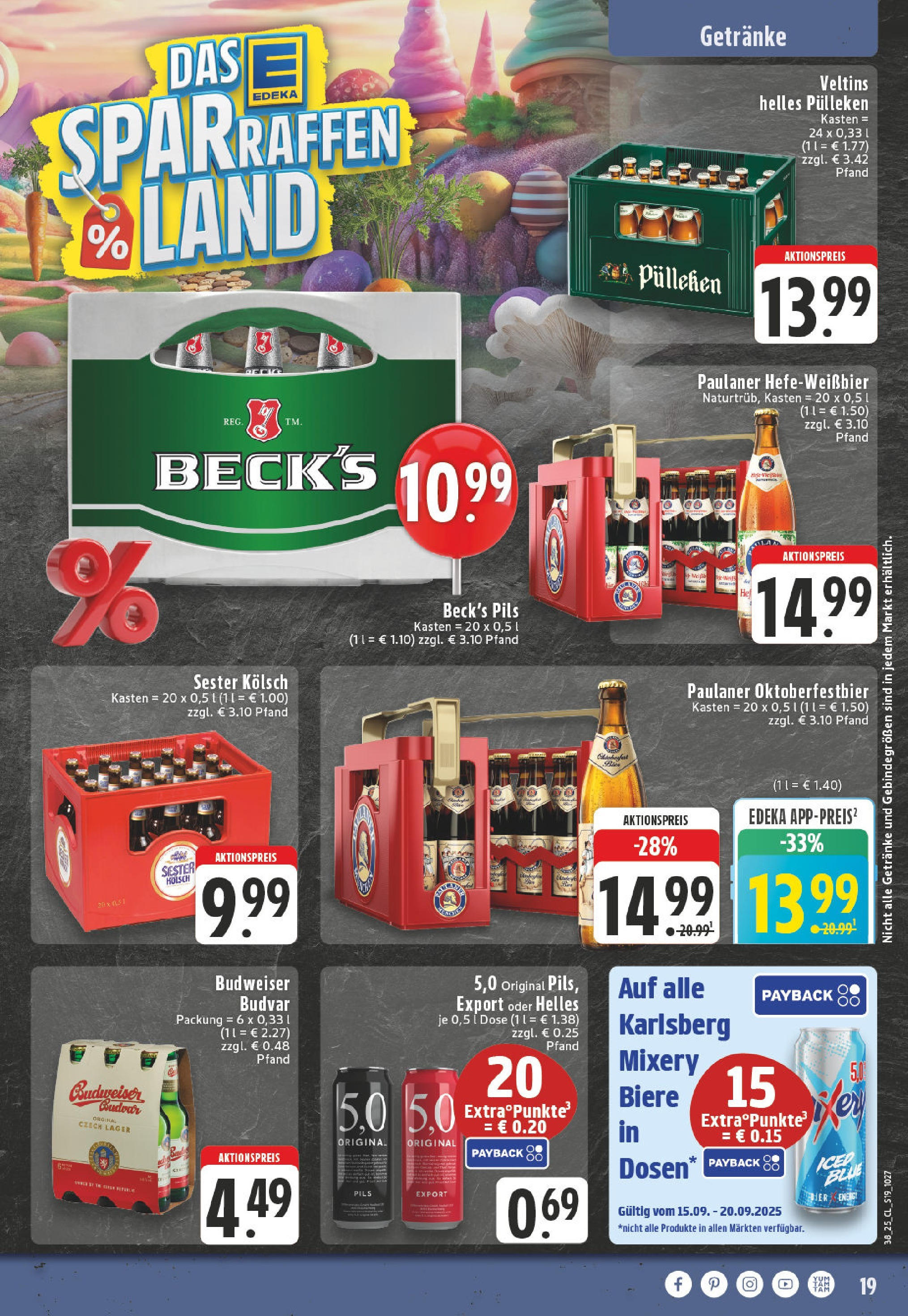 Edeka prospekt Ruppichteroth (ab 14.09.2025) » Angebote Online | Seite: 21 | Produkte: Pils, Budweiser, Mixery, Paulaner Edeka prospekt Ruppichteroth (ab 14.09.2025) » Angebote Online | Seite: 21 | Produkte: Pils, Budweiser, Mixery, Paulaner