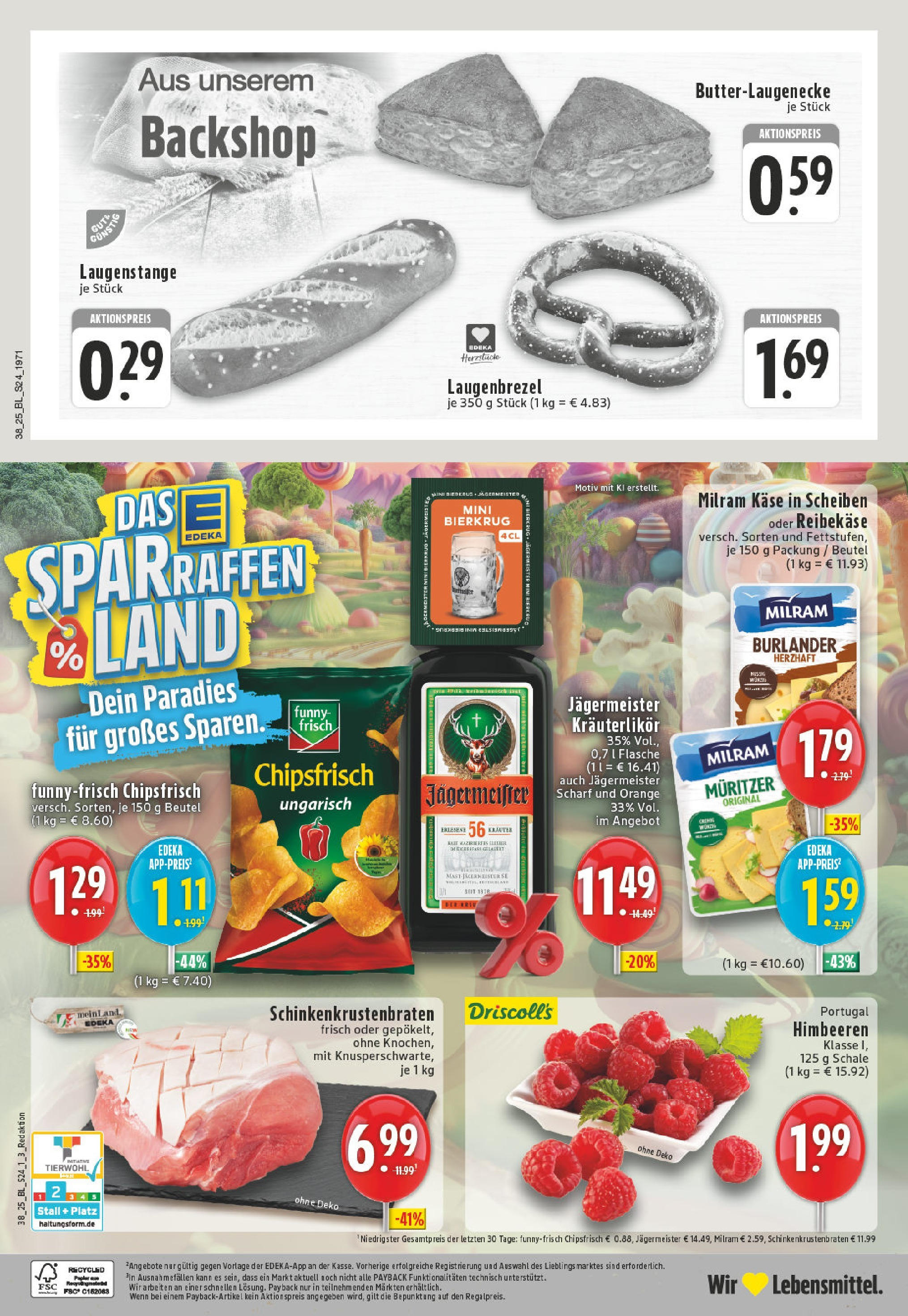 Edeka prospekt Altena (ab 14.09.2025) » Angebote Online | Seite: 26 | Produkte: Himbeeren, Käse, Jägermeister, Chips Edeka prospekt Altena (ab 14.09.2025) » Angebote Online | Seite: 26 | Produkte: Himbeeren, Käse, Jägermeister, Chips