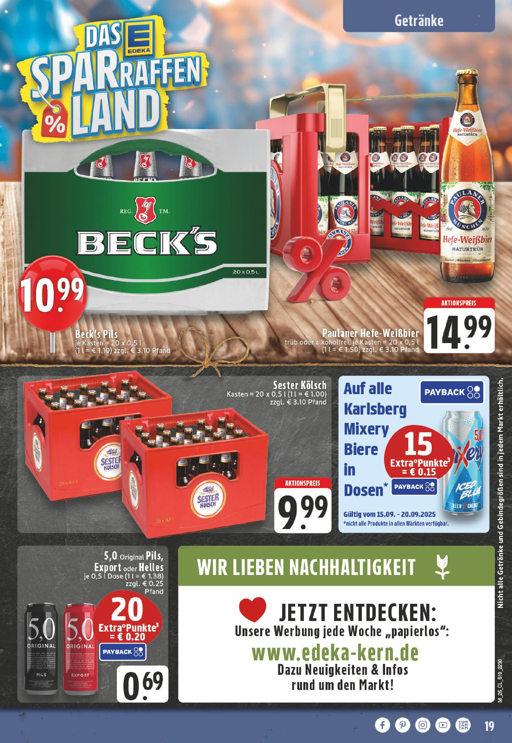 Edeka prospekt Leverkusen (ab 14.09.2025) » Angebote Online | Seite: 21 | Produkte: Bier, Pils, Mixery, Paulaner Edeka prospekt Leverkusen (ab 14.09.2025) » Angebote Online | Seite: 21 | Produkte: Bier, Pils, Mixery, Paulaner