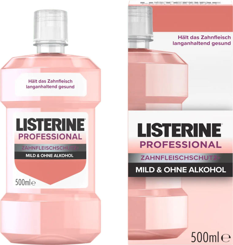 Listerine Mundspülung Professional Zahnfleischschutz+, Mild & Ohne Alkohol