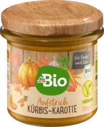 dmBio Brotaufstrich, Streichcreme K&uuml;rbis Karotte
