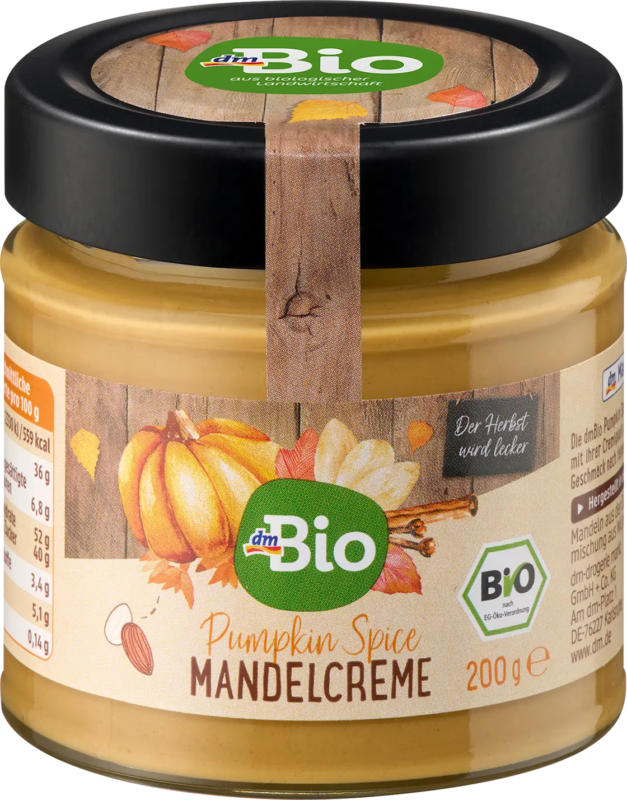 dmBio Brotaufstrich, Mandelcreme Pumpkin Spice