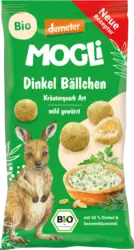 MOGLi Kindersnack Dinkel Bällchen Kräuterquark Art ab 3 Jahren