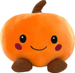 Dekorieren & Einrichten Plüschkürbis sitzend mit Beinchen & Gesicht, orange-braun