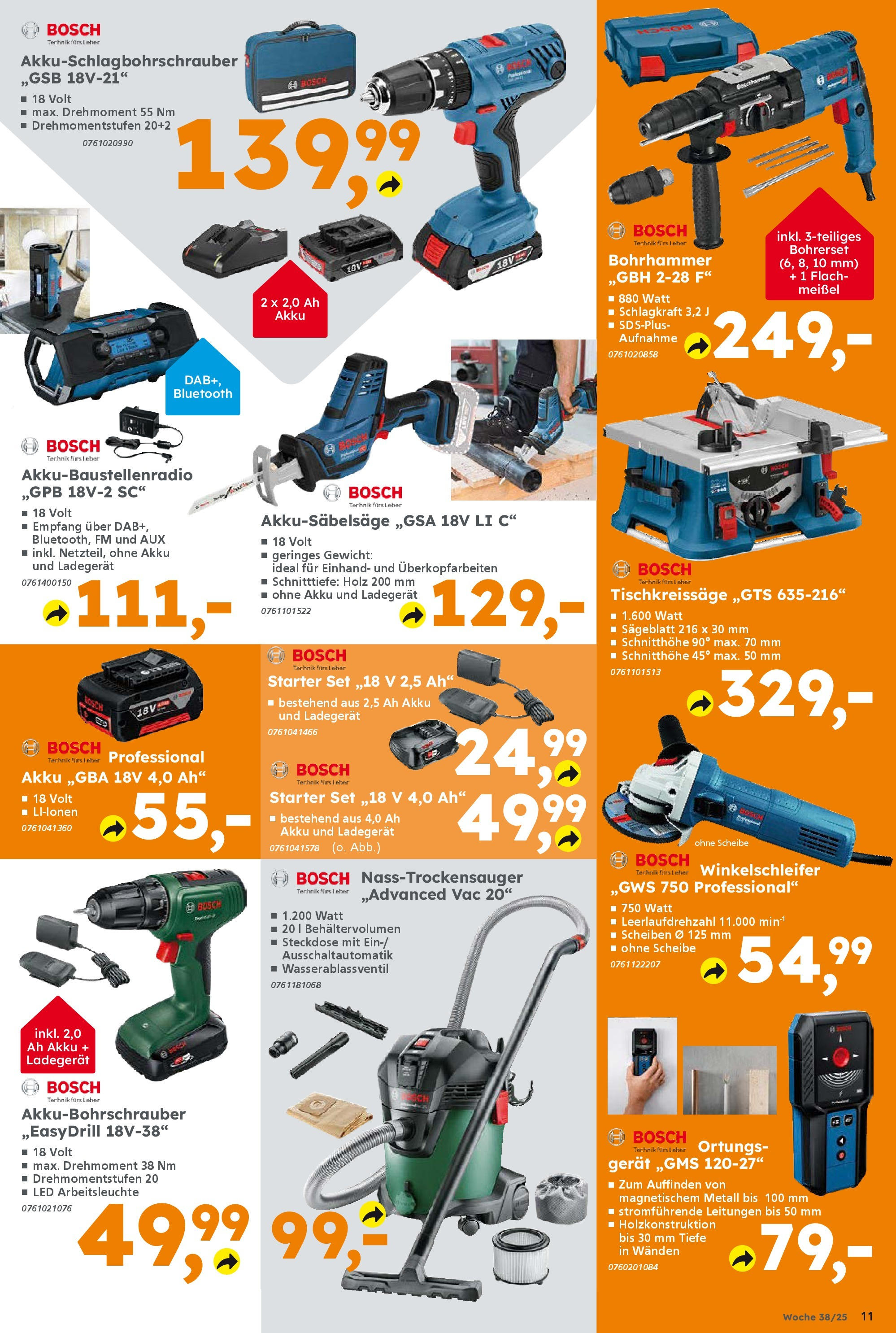Globus Baumarkt prospekt Forchheim (ab 14.09.2025) zum Blättern | Seite: 11 | Produkte: Bosch, Gewicht, Steckdose, Ladegerät Globus Baumarkt prospekt Forchheim (ab 14.09.2025) zum Blättern | Seite: 11 | Produkte: Bosch, Gewicht, Steckdose, Ladegerät