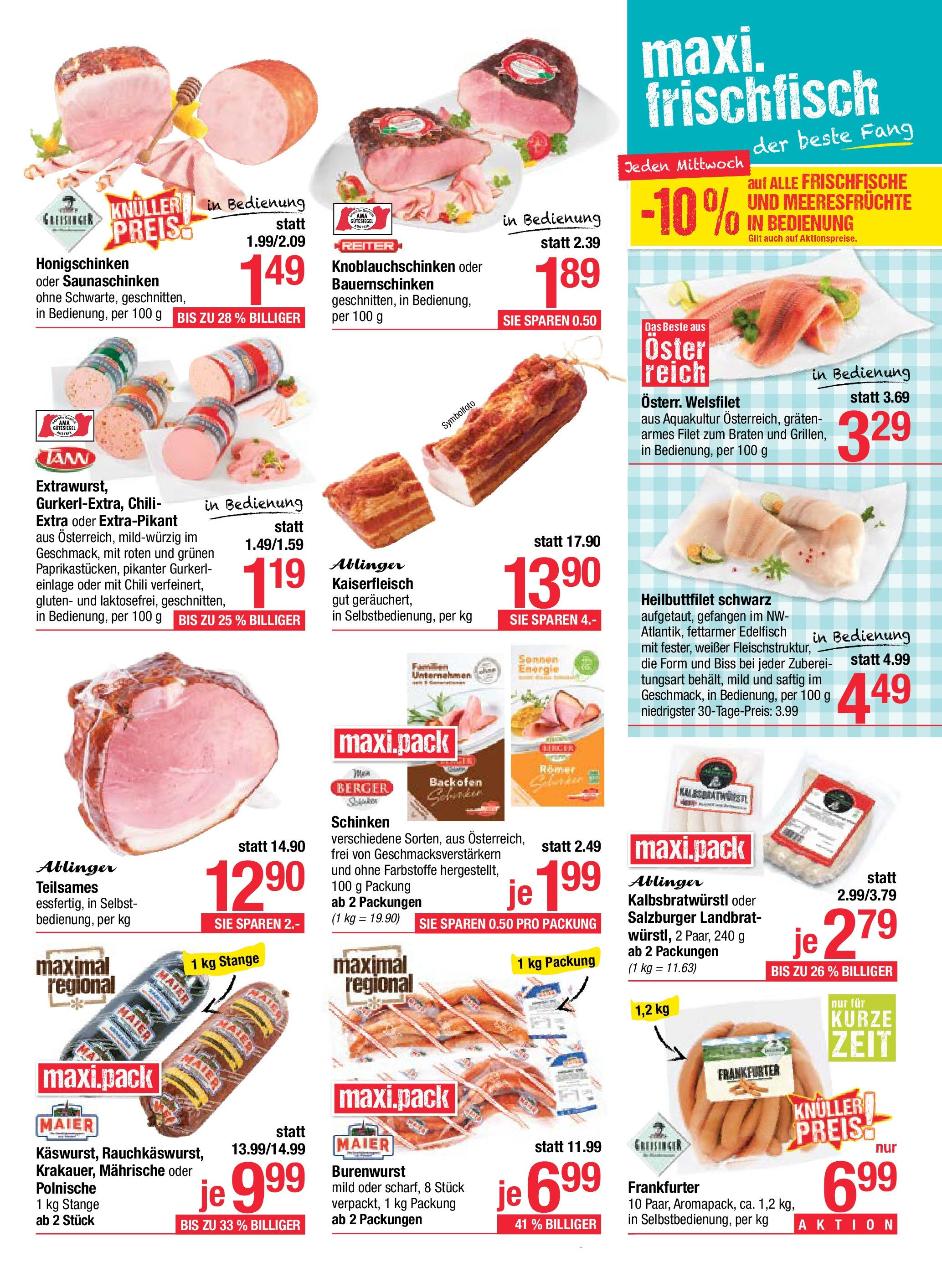 Maximarkt Anif, Vöcklabruck von 15.09.2025 - Aktuelle Angebote | Seite: 9 | Produkte: Meeresfrüchte, Chili, Schinken