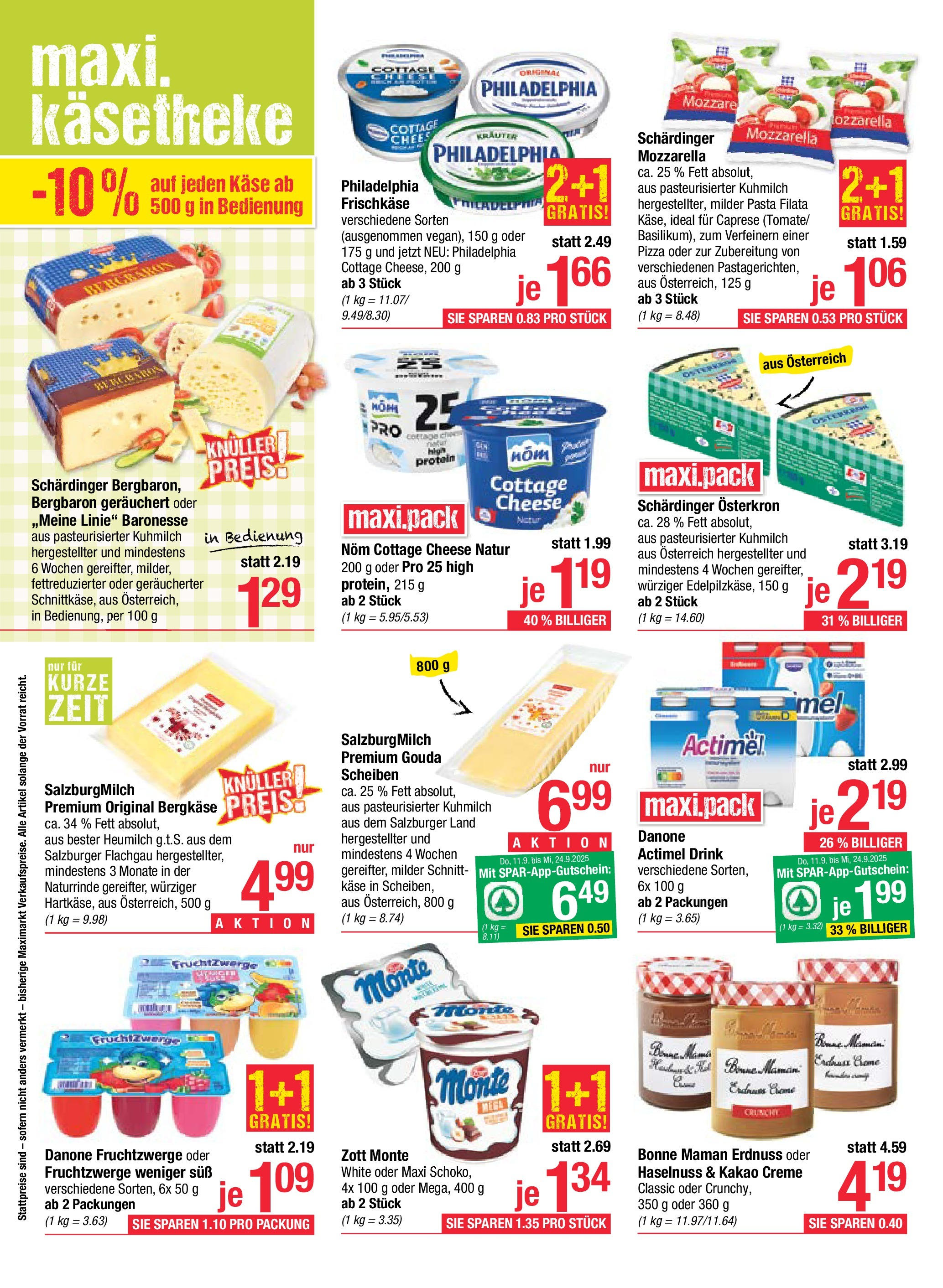 Maximarkt Anif, Vöcklabruck von 15.09.2025 - Aktuelle Angebote | Seite: 10 | Produkte: Pasta, Käse, Creme, Pizza
