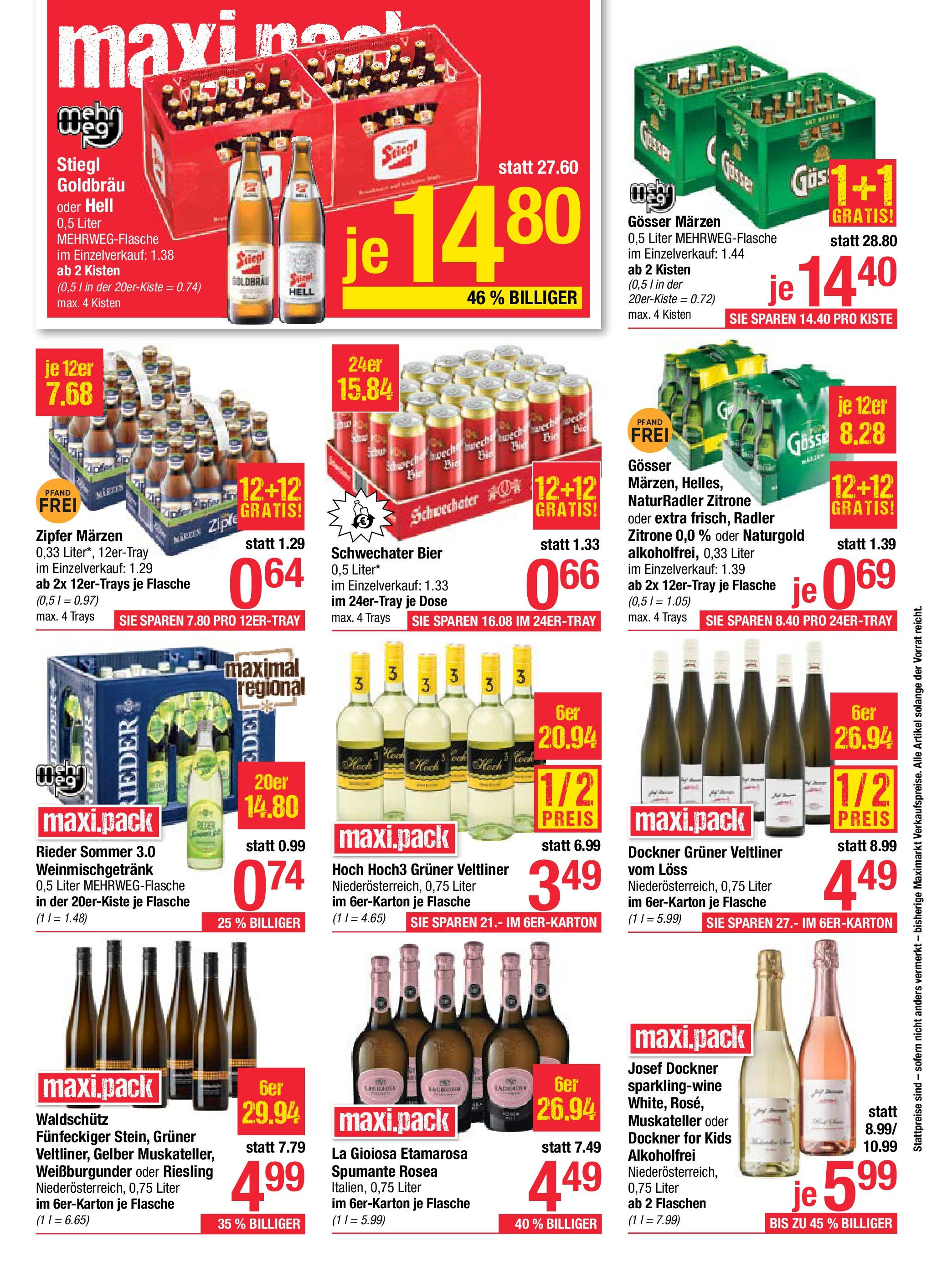 Maximarkt Anif, Vöcklabruck von 15.09.2025 - Aktuelle Angebote | Seite: 15 | Produkte: Zitrone, Bier