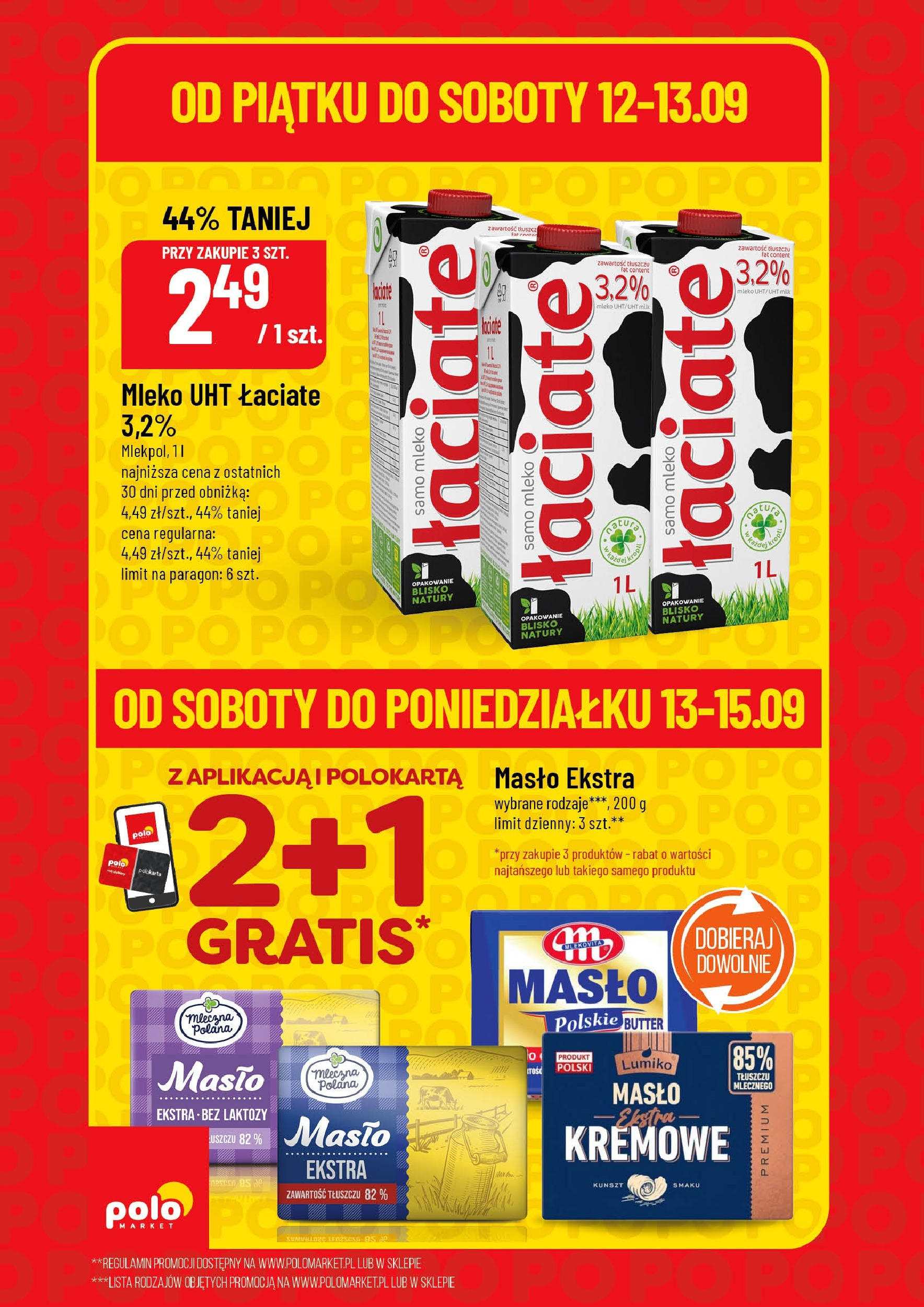 POLOmarket gazetka od jutra (11.09.2025) - Nowa PDF | Strona: 2 | Produkty: Bez laktozy, Mleko, Masło