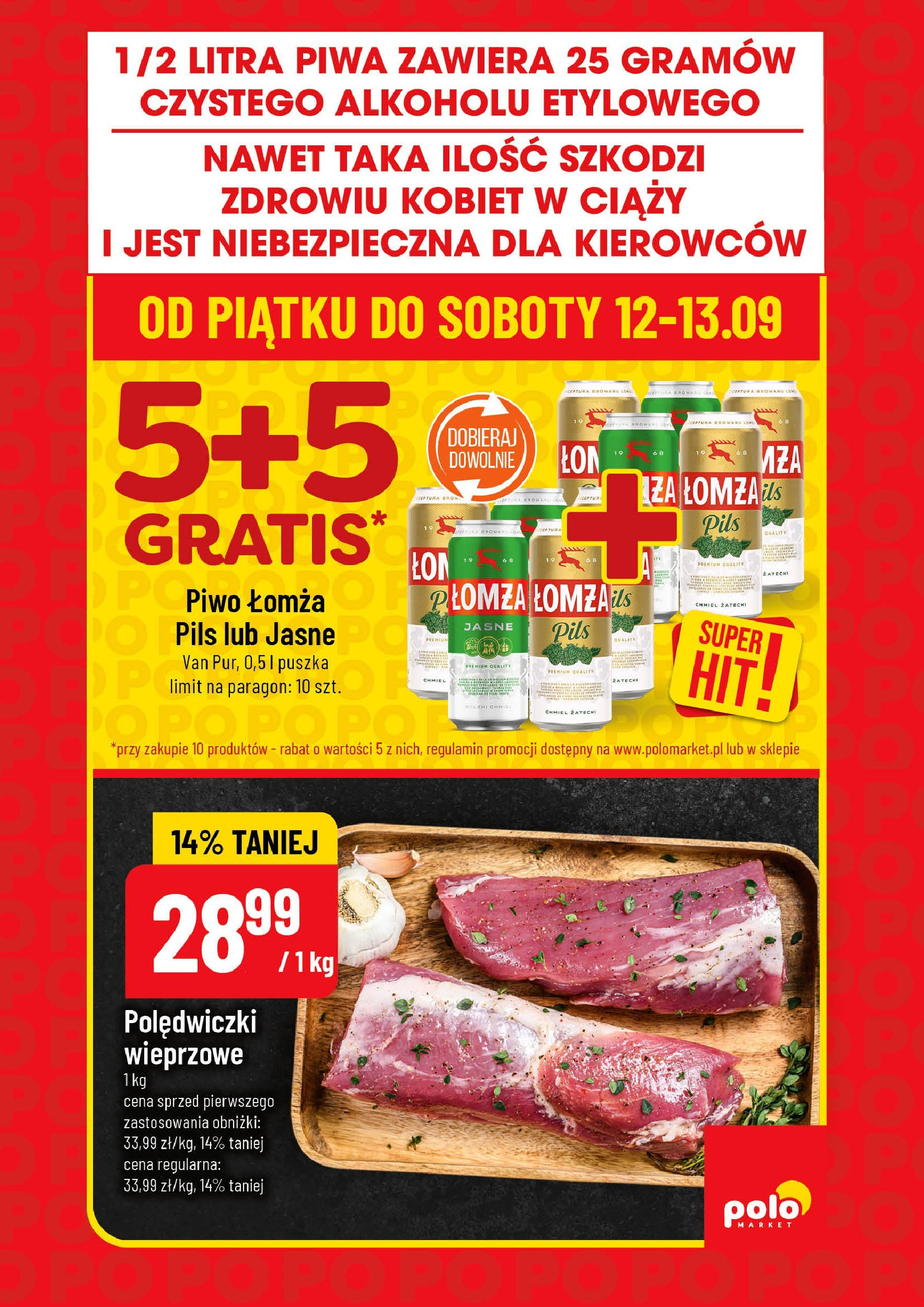 POLOmarket gazetka od jutra (11.09.2025) - Nowa PDF | Strona: 3 | Produkty: Polędwiczki wieprzowe, Piwo