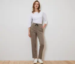 Knöchellange Joggpants mit Hahnentritt-Jacquard