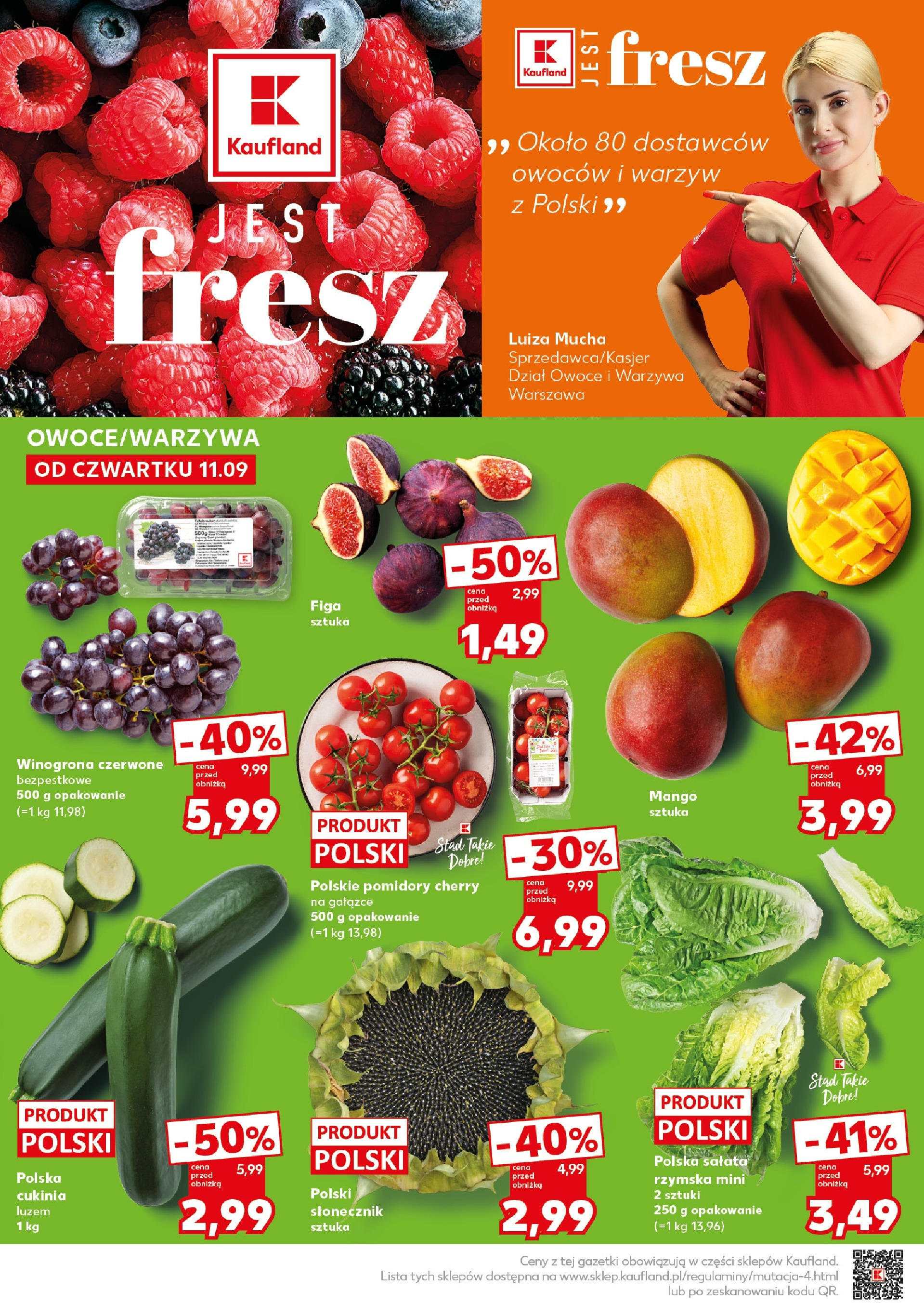 Kaufland - Kaufland Super Sobota ważne do 13.09 od 12.09.2025 - od jutra PDF | Strona: 4 | Produkty: Cukinia, Słonecznik, Pomidory, Owoce