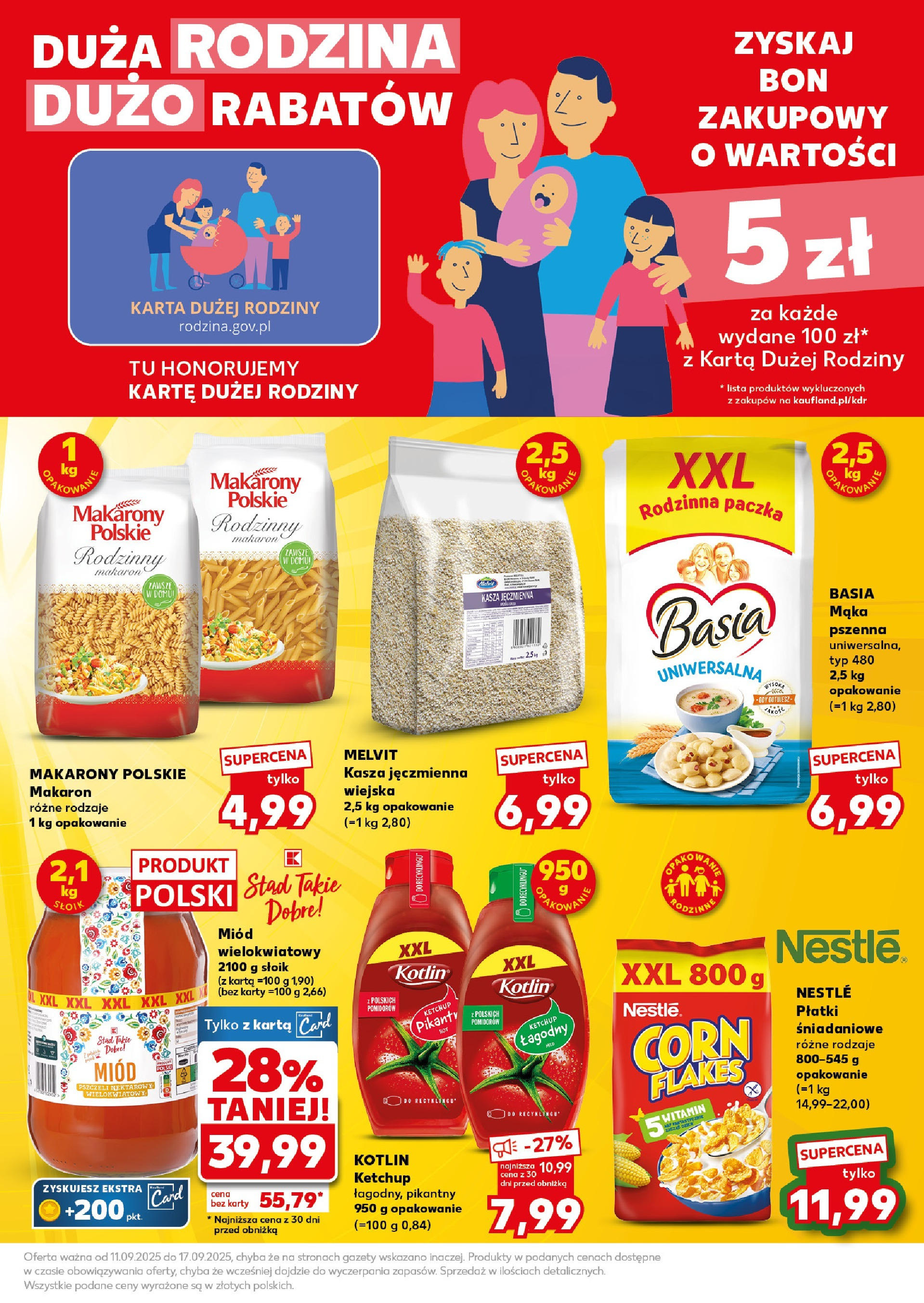 Kaufland - Kaufland Super Sobota ważne do 13.09 od 12.09.2025 - od jutra PDF | Strona: 9 | Produkty: Ketchup, Kasza jęczmienna, Makarony, Makaron