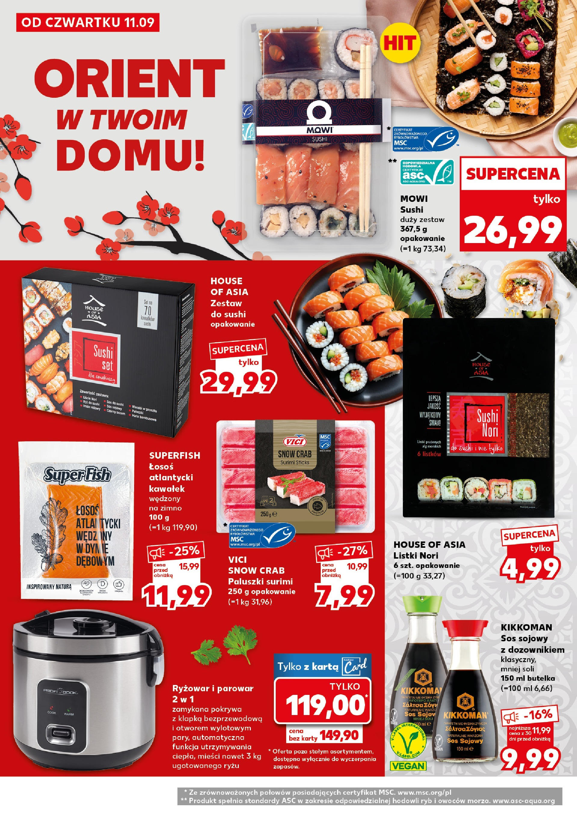 Kaufland - Kaufland Super Sobota ważne do 13.09 od 12.09.2025 - od jutra PDF | Strona: 14 | Produkty: Łosoś atlantycki, Surimi, Sushi, Paluszki