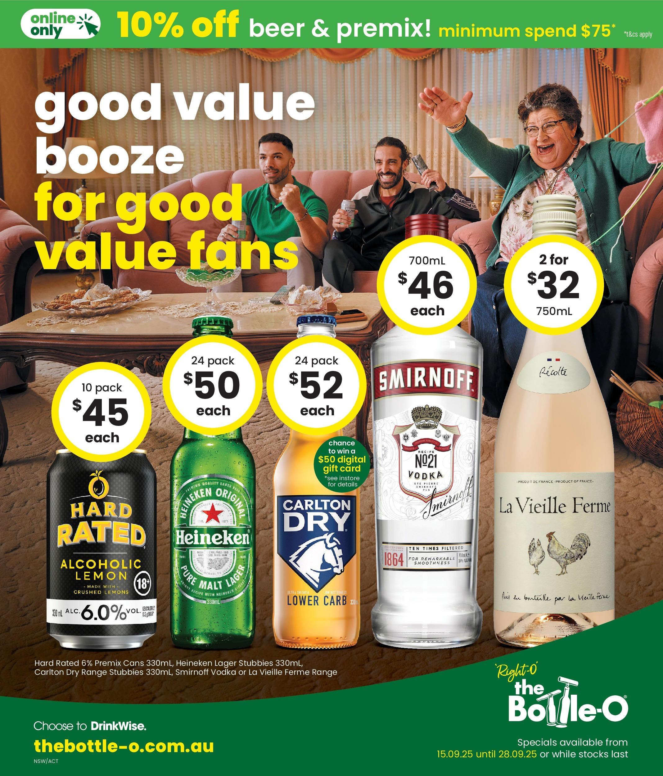 The Bottle-O - Good Value Booze, For Good Value Fans. 15/09 - 14/09/2025 > weekly / monthly specials | Page: 1 | Products: Beer, Vodka, Lemon, Digital