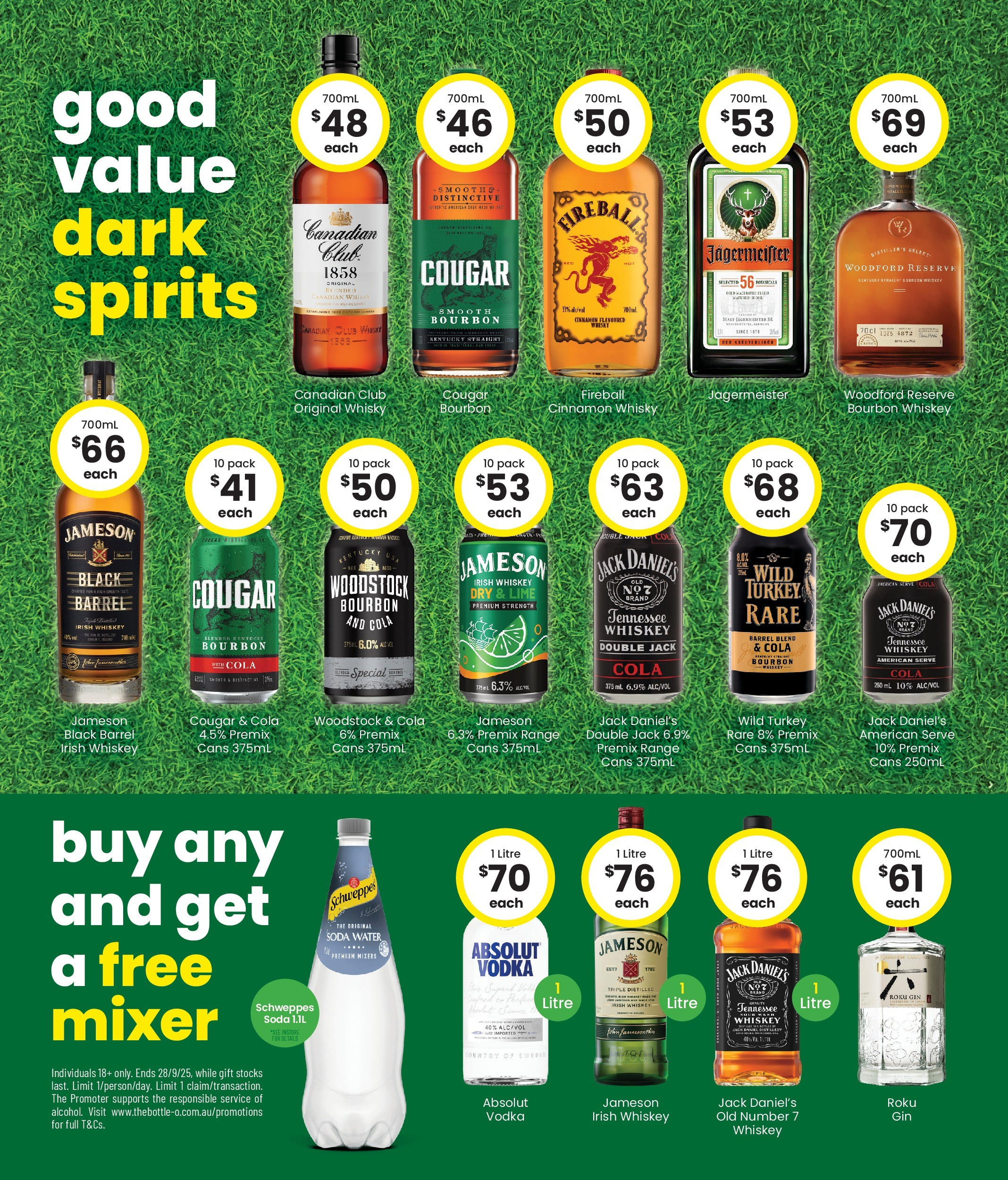 The Bottle-O - Good Value Booze, For Good Value Fans. 15/09 - 14/09/2025 > weekly / monthly specials | Page: 4 | Products: Bourbon, Vodka, Water, Lime