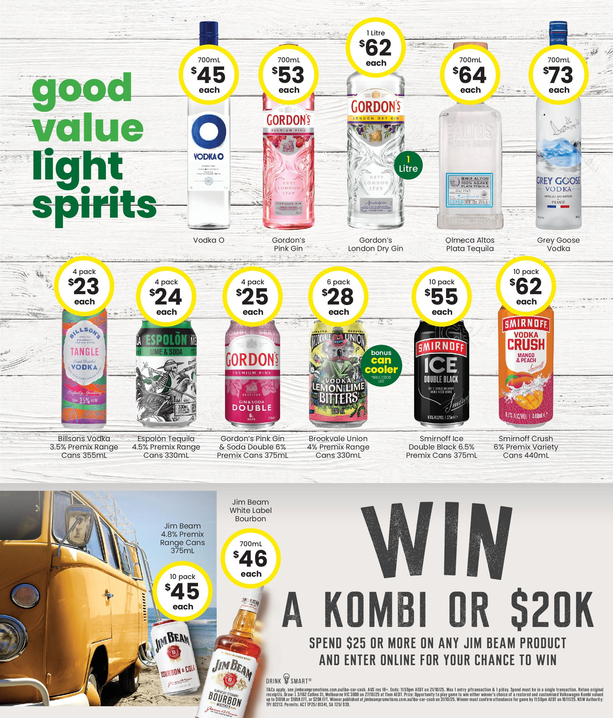The Bottle-O - Good Value Booze, For Good Value Fans. 15/09 - 14/09/2025 > weekly / monthly specials | Page: 5 | Products: Light, Vodka, Whiskey, Peach