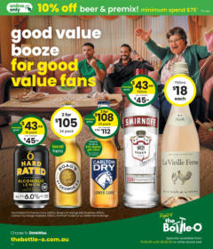 Preview of The Bottle-O - Good Value Booze, For Good Value Fans. 15/09 - valid from 14.09.2025