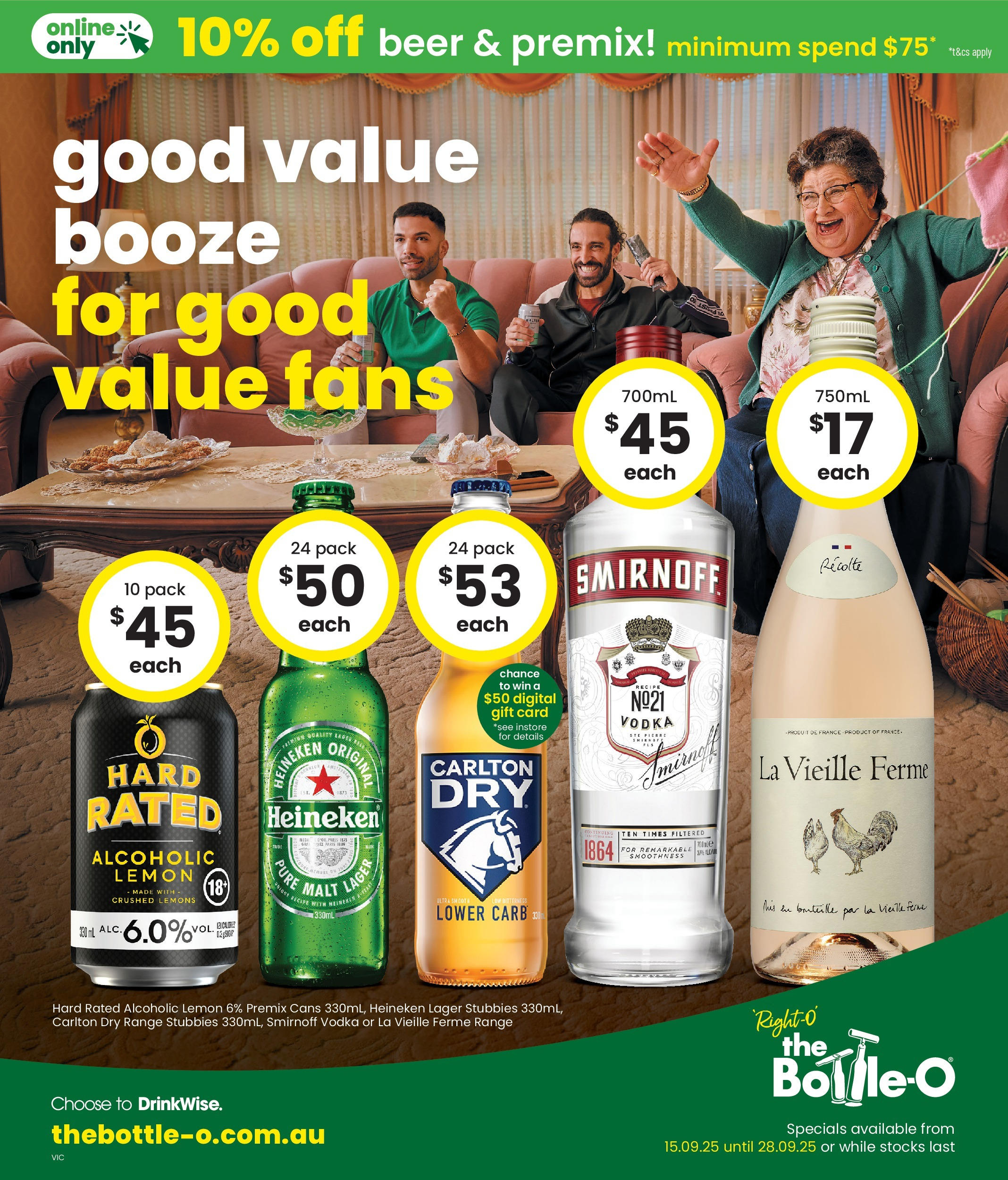 The Bottle-O - Good Value Booze, For Good Value Fans. 15/09 - 14/09/2025 > weekly / monthly specials | Page: 1 | Products: Beer, Vodka, Lemon, Digital