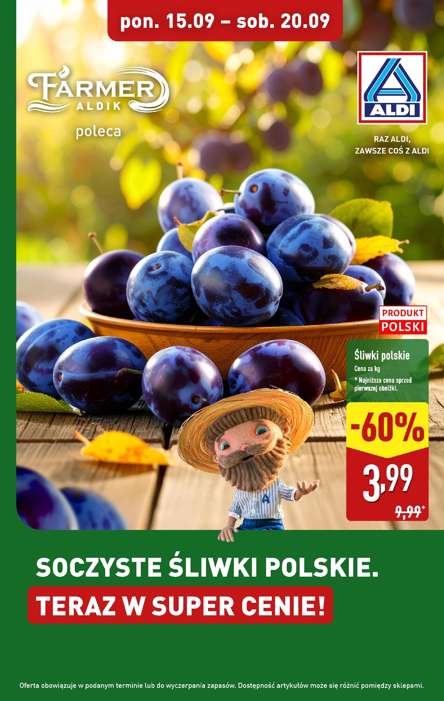 Aldi - Soczyste śliwki w ALDI od 14.09.2025 | Nowa PDF gazetka | Strona: 1 Aldi - Soczyste śliwki w ALDI od 14.09.2025 - Ulotka PDF, promocje | Strona: 1
