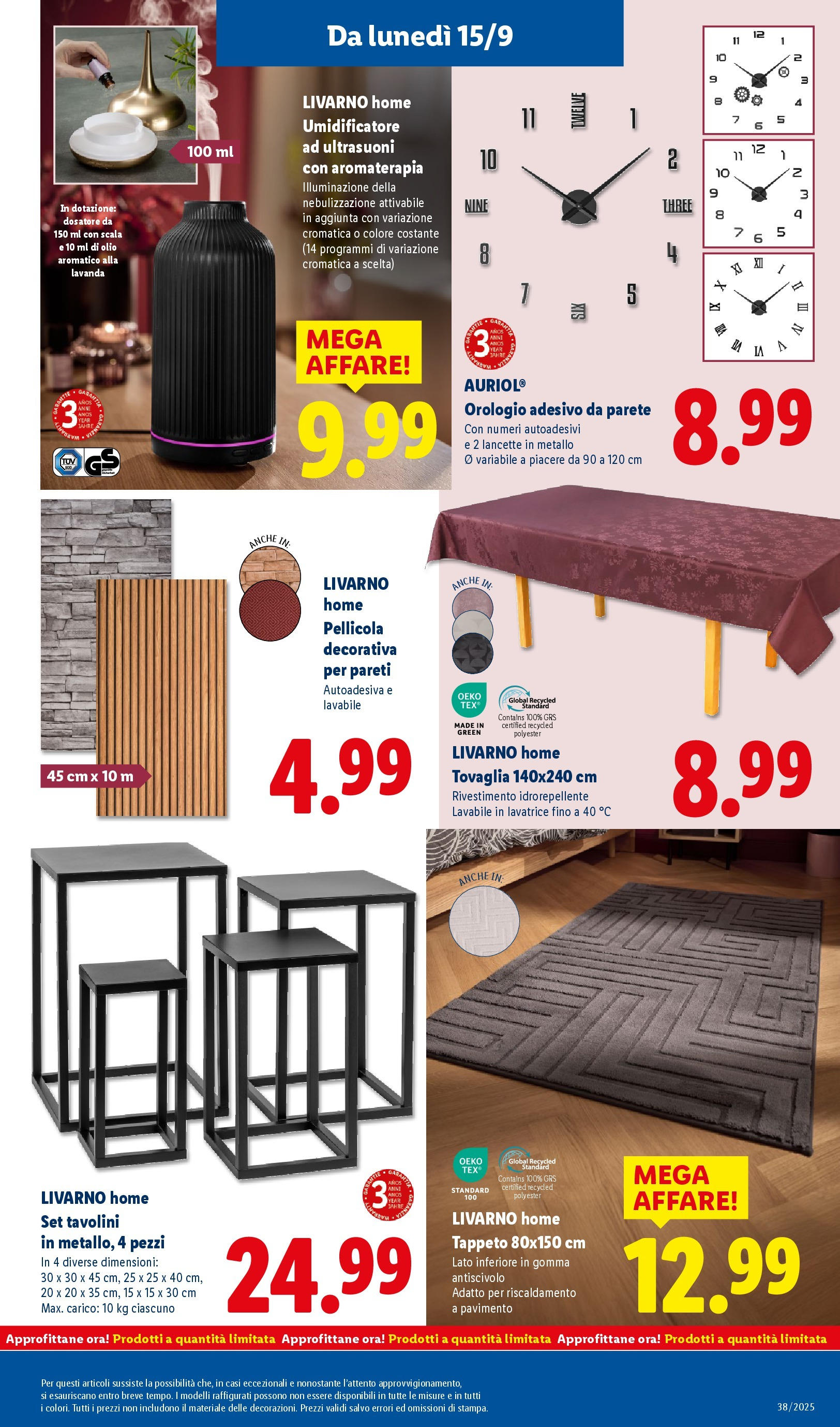 LIDL nuovo volantino dal 14/09/2025 - in anteprima⏳ | Pagina: 37 | Prodotti: Olio, Orologio, Pellicola, Tappeto LIDL volantino della prossima settimana dal 14/09/2025 📣 | Pagina: 37 | Prodotti: Olio, Orologio, Pellicola, Tappeto
