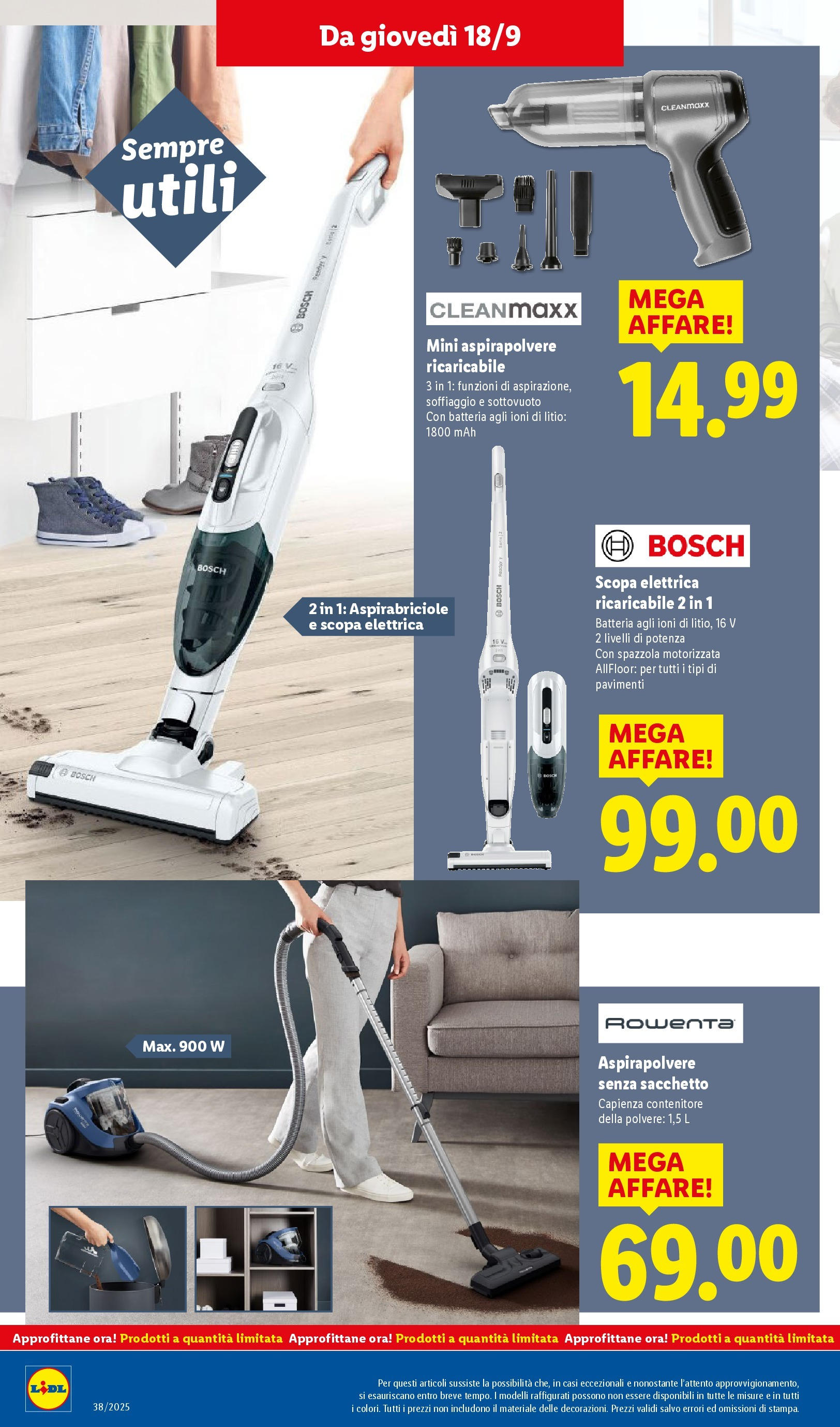 LIDL nuovo volantino dal 14/09/2025 - in anteprima⏳ | Pagina: 48 | Prodotti: Spazzola, Scopa elettrica, Contenitore, Batteria LIDL volantino della prossima settimana dal 14/09/2025 📣 | Pagina: 48 | Prodotti: Spazzola, Scopa elettrica, Contenitore, Batteria