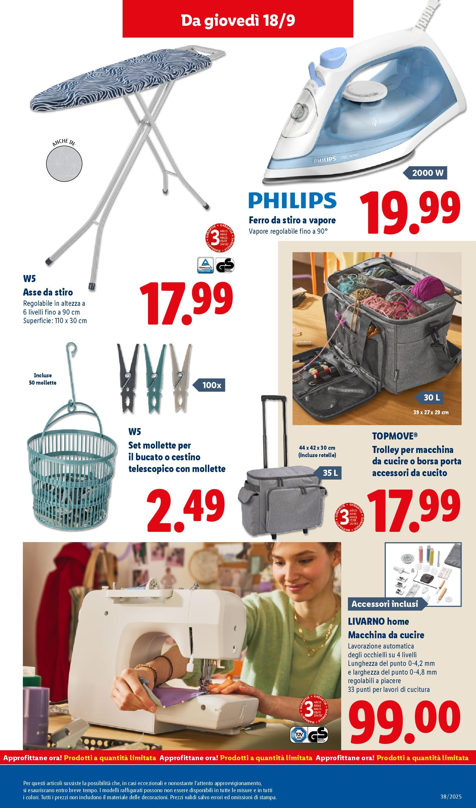 LIDL nuovo volantino dal 14/09/2025 - in anteprima⏳ | Pagina: 49 | Prodotti: Borsa, Ferro da stiro, Macchina da cucire, Cestino LIDL volantino della prossima settimana dal 14/09/2025 📣 | Pagina: 49 | Prodotti: Borsa, Ferro da stiro, Macchina da cucire, Cestino
