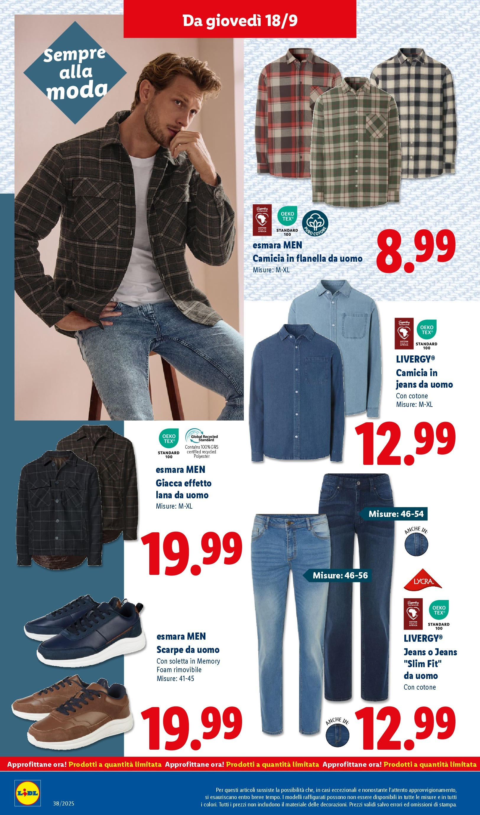 LIDL nuovo volantino dal 14/09/2025 - in anteprima⏳ | Pagina: 52 | Prodotti: Camicia, Giacca, Scarpe, Jeans LIDL volantino della prossima settimana dal 14/09/2025 📣 | Pagina: 52 | Prodotti: Camicia, Giacca, Scarpe, Jeans