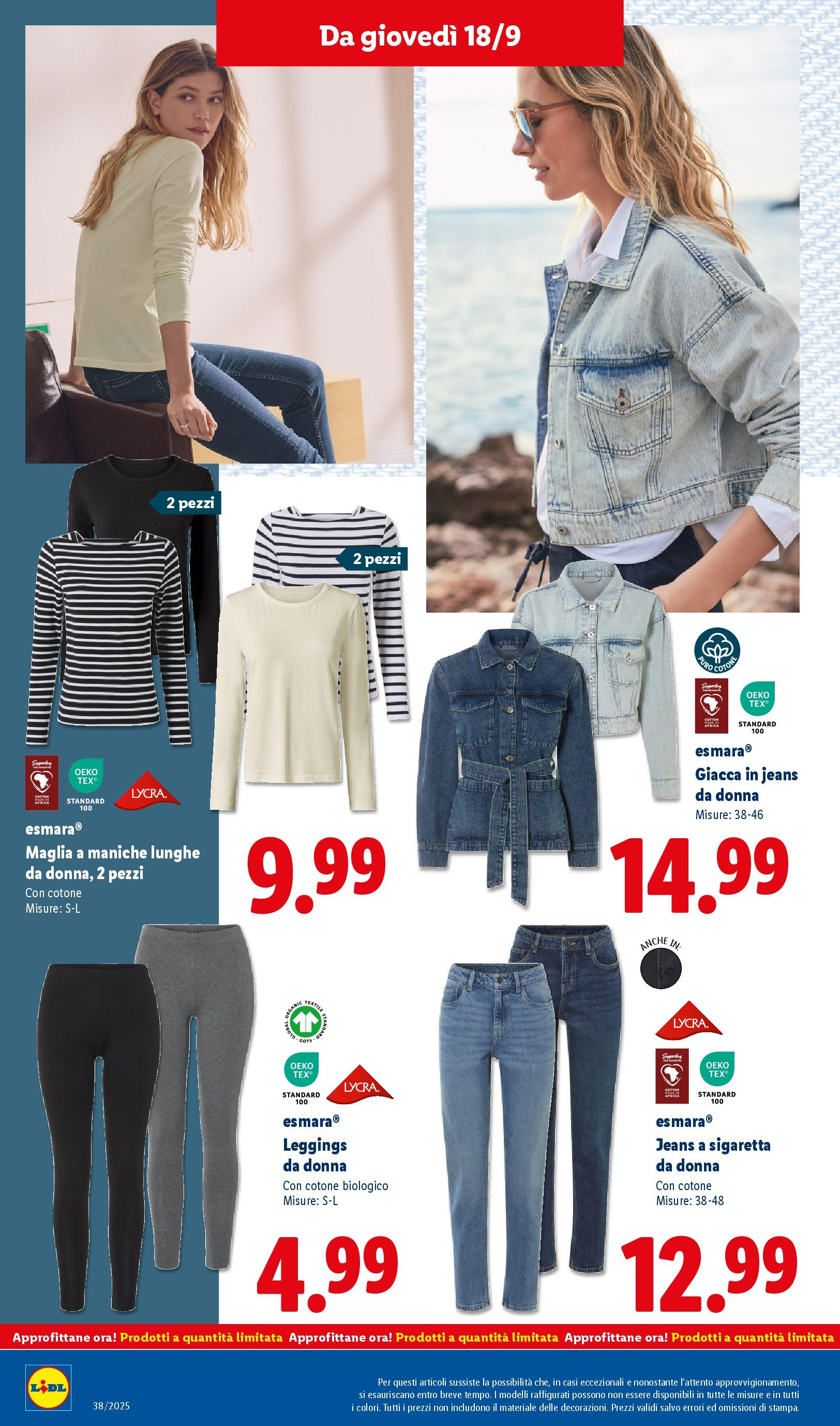 LIDL nuovo volantino dal 14/09/2025 - in anteprima⏳ | Pagina: 54 | Prodotti: Giacca, Leggings, Jeans LIDL volantino della prossima settimana dal 14/09/2025 📣 | Pagina: 54 | Prodotti: Giacca, Leggings, Jeans