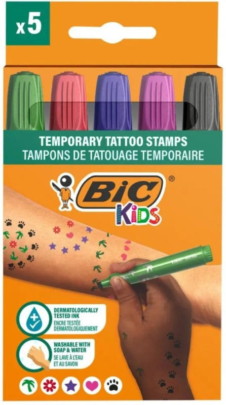 Set pentru tatuaje temporare cu 5 stampile BIC Kids