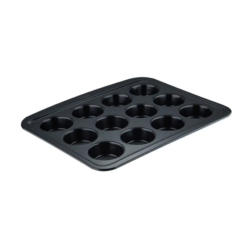 Tava pentru 12 briose Pyrex Wave PY-5203, otel carbon, 37.2x31.4x3.3 cm, Albastru