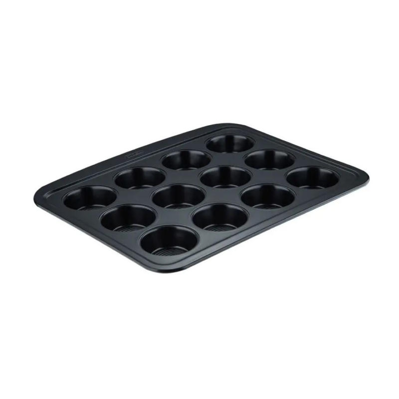 Tava pentru 12 briose Pyrex Wave PY-5203, otel carbon, 37.2x31.4x3.3 cm, Albastru