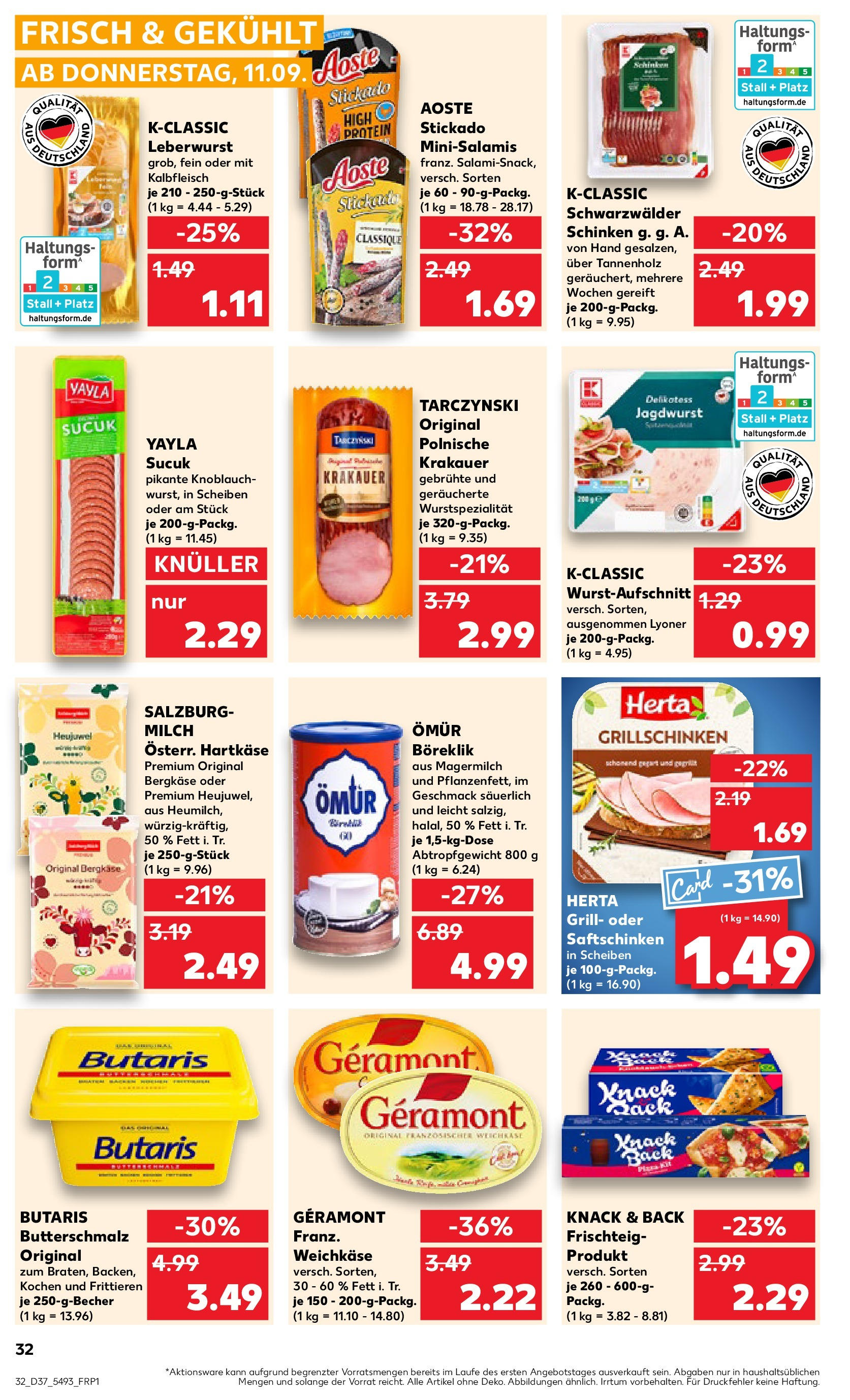 Prospekt Kaufland ab 14.09.2025 » Angebote und Werbung Online | Seite: 32 | Produkte: Butterschmalz, Grill, Butter, Knoblauch Prospekt Kaufland ab 14.09.2025 » Angebote Online zum Blättern | Seite: 32 | Produkte: Butterschmalz, Grill, Butter, Knoblauch