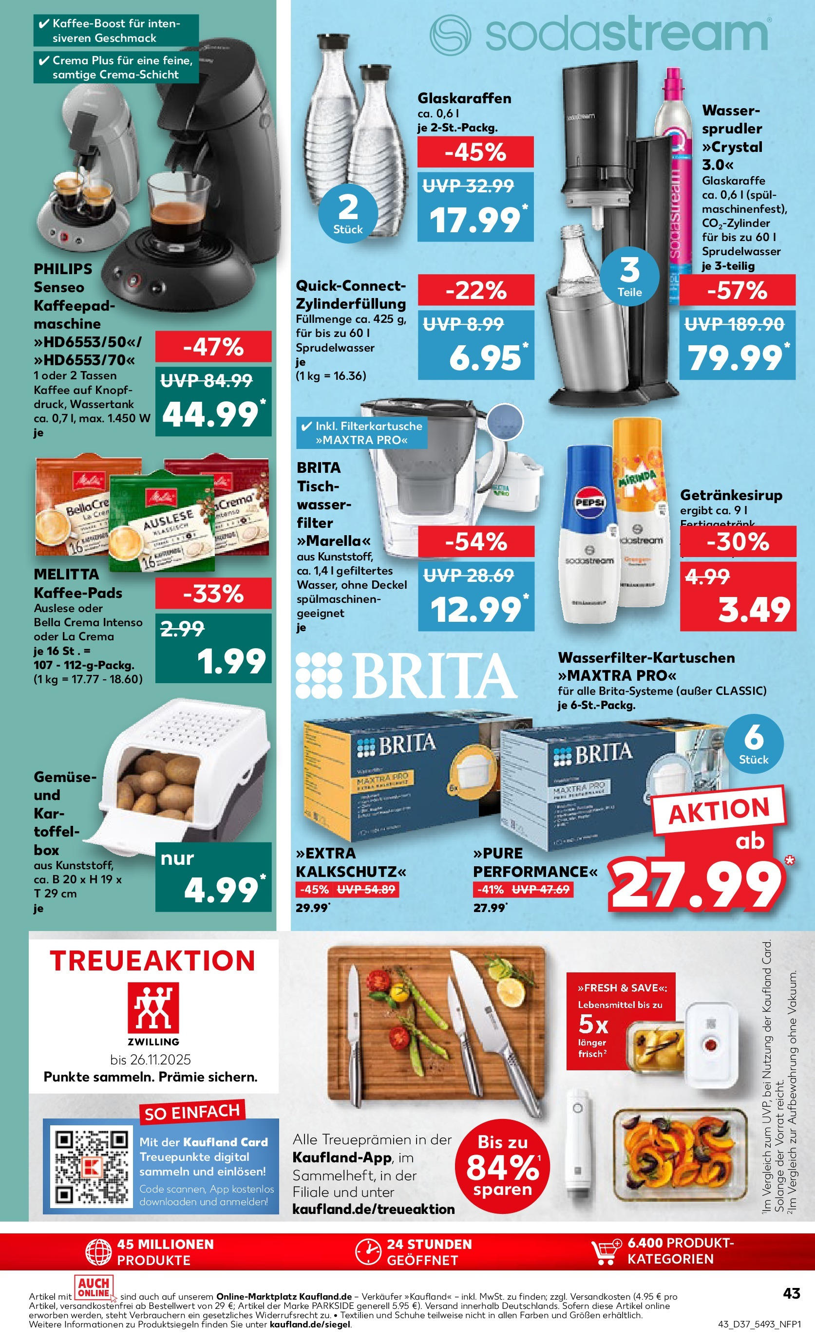 Prospekt Kaufland ab 14.09.2025 » Angebote und Werbung Online | Seite: 43 | Produkte: Kaffeepads, Box, Gemüse, Sodastream Prospekt Kaufland ab 14.09.2025 » Angebote Online zum Blättern | Seite: 43 | Produkte: Kaffeepads, Box, Gemüse, Sodastream