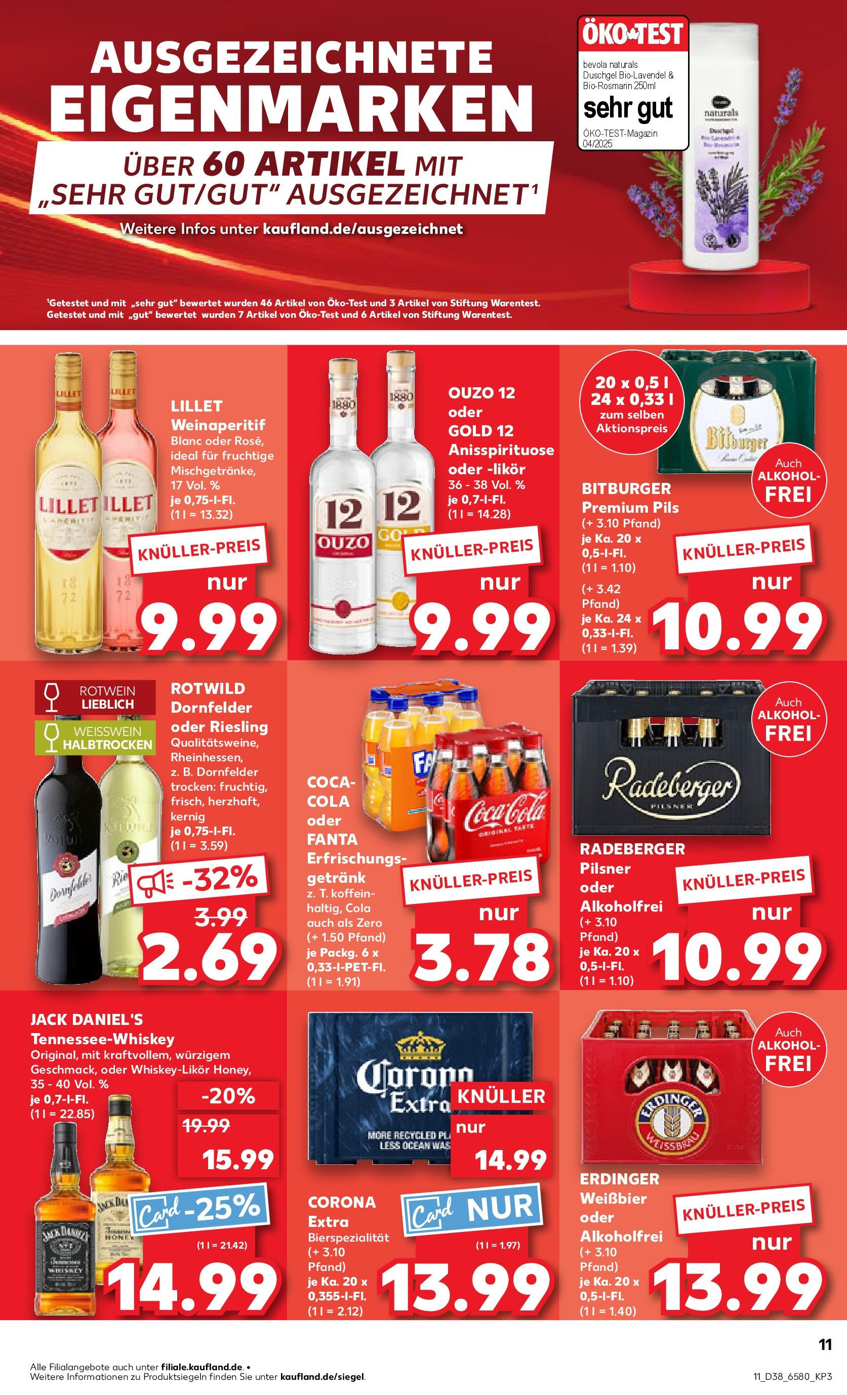 Prospekt Kaufland ab 17.09.2025 » Angebote Online zum Blättern | Seite: 11 | Produkte: Erdinger, Pils, Lillet, Whiskey