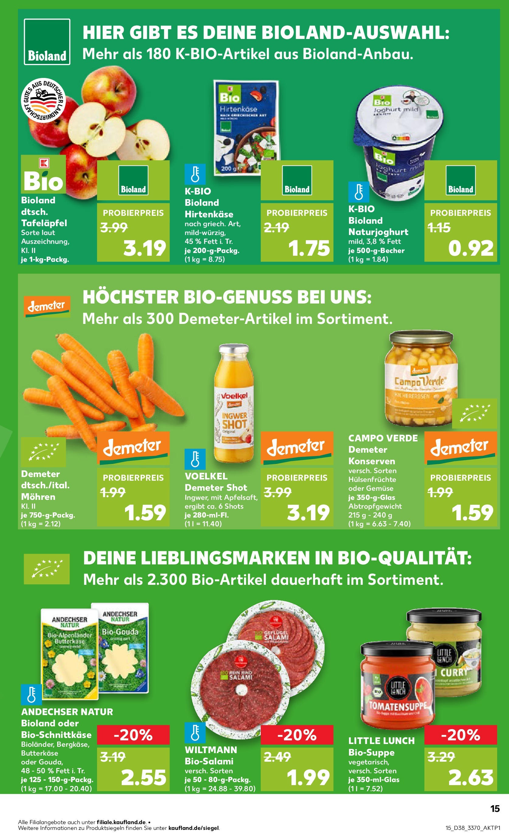 Prospekt Kaufland ab 17.09.2025 » Angebote und Werbung Online | Seite: 15 | Produkte: Feta, Joghurt, Gemüse, Salami Prospekt Kaufland ab 17.09.2025 » Angebote Online zum Blättern | Seite: 15 | Produkte: Feta, Joghurt, Gemüse, Salami