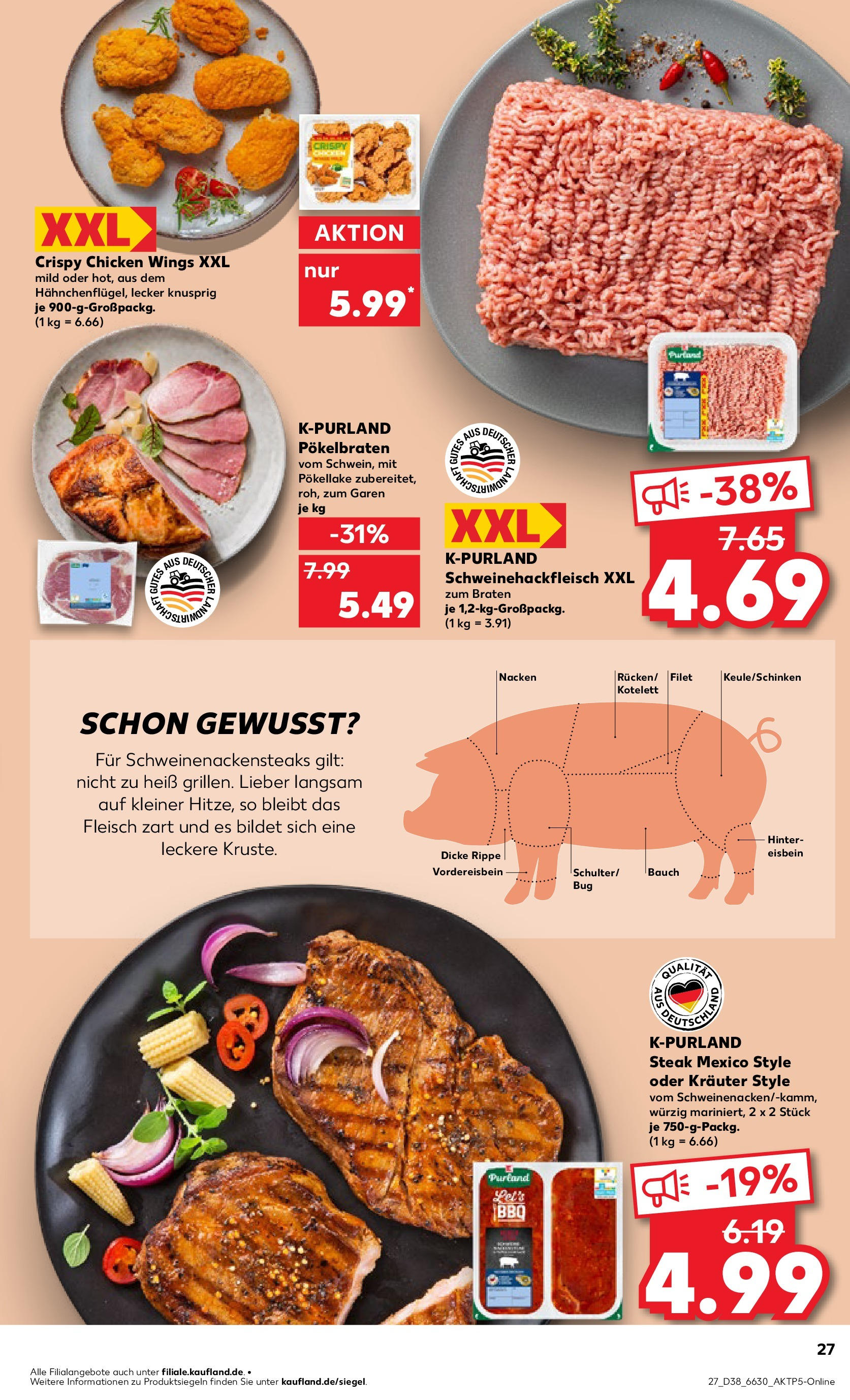 Prospekt Kaufland ab 17.09.2025 » Angebote Online zum Blättern | Seite: 27 | Produkte: Steak, Fleisch