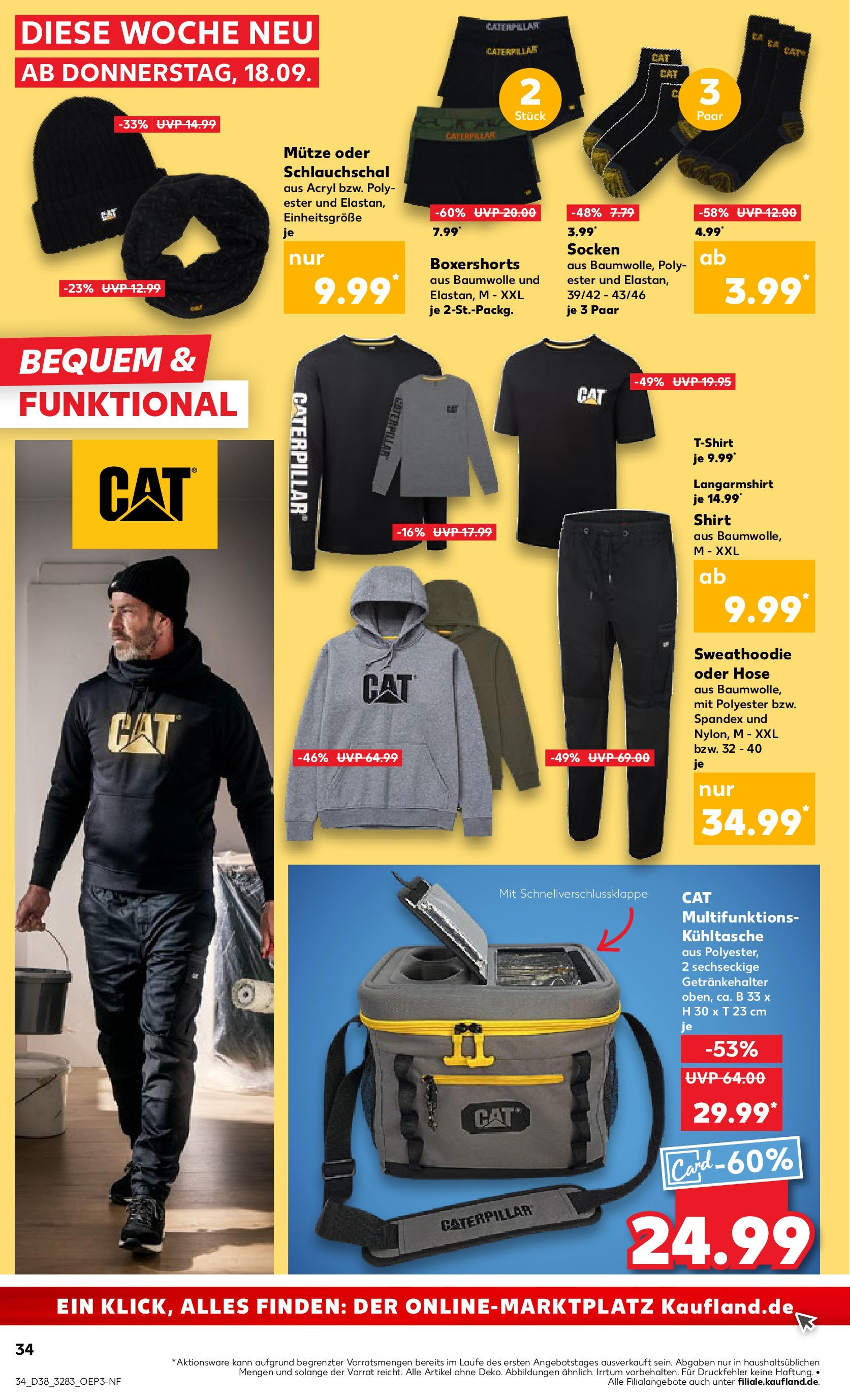 Prospekt Kaufland ab 17.09.2025 » Angebote und Werbung Online | Seite: 34 | Produkte: Langarmshirt, T-Shirt, Hose, Socken Prospekt Kaufland ab 17.09.2025 » Angebote Online zum Blättern | Seite: 34 | Produkte: Langarmshirt, T-Shirt, Hose, Socken