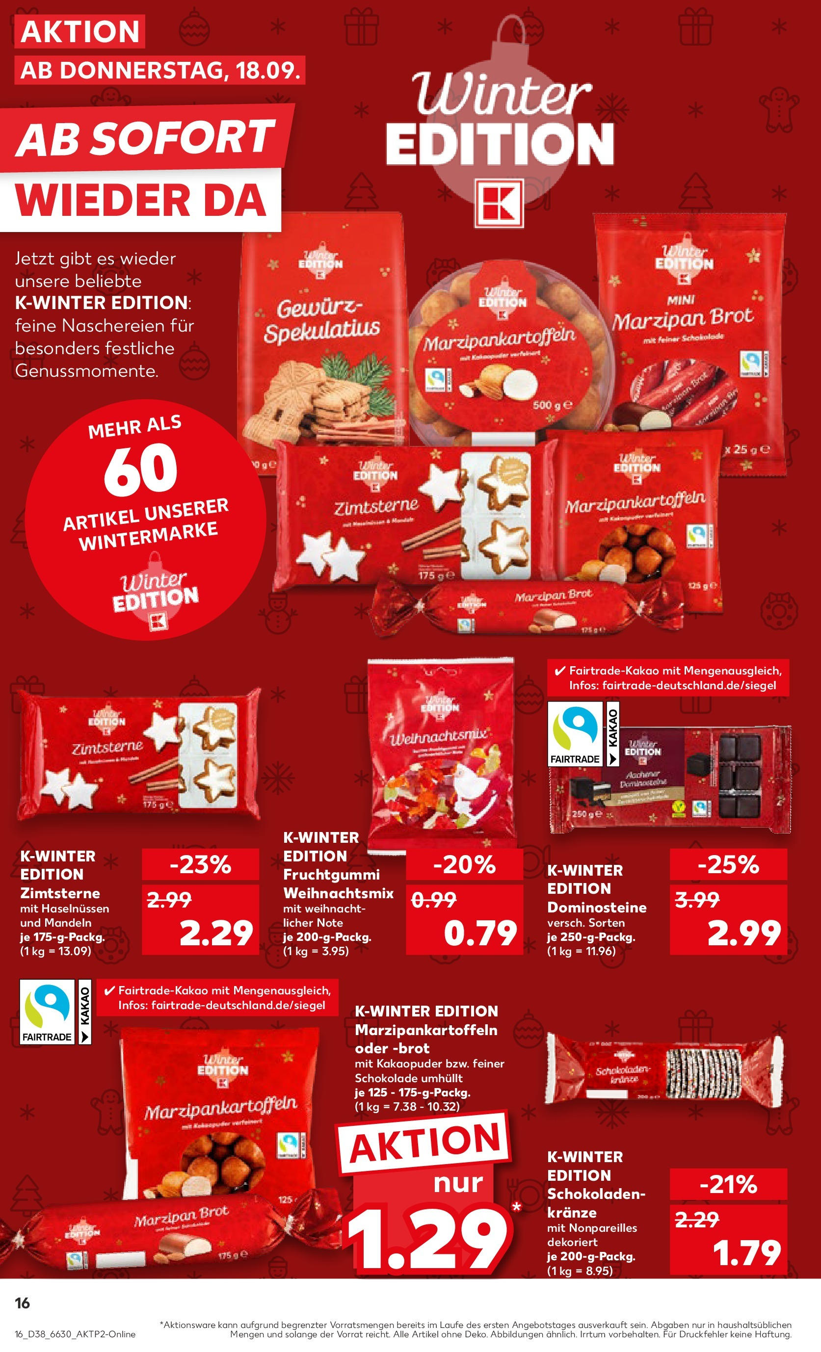 Prospekt Kaufland ab 17.09.2025 » Angebote Online zum Blättern | Seite: 16 | Produkte: Schokolade, Mandeln, Brot