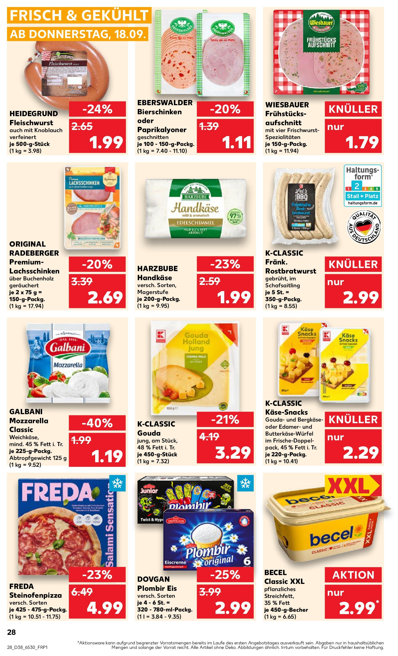 Prospekt Kaufland ab 17.09.2025 » Angebote und Werbung Online | Seite: 28 | Produkte: Käse, Eiscreme, Knoblauch, Pizza Prospekt Kaufland ab 17.09.2025 » Angebote Online zum Blättern | Seite: 28 | Produkte: Käse, Eiscreme, Knoblauch, Pizza